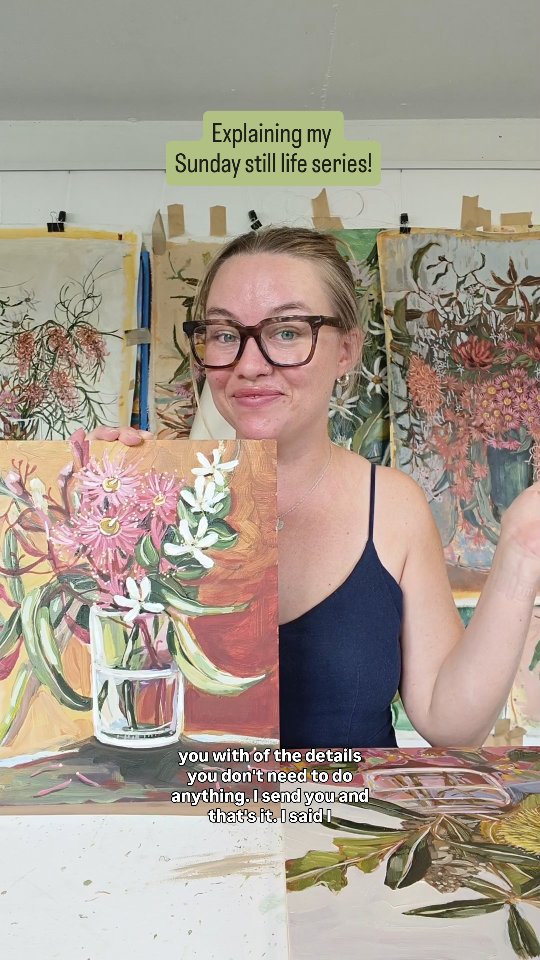 If you've started following me in the last two years, you won't know about my Sunday still life series that I brought back last night - so here is the explanation!
- I post new paintings to my Instagram every Sunday night at 7.30pm AEST (Brisbane time)
- These are works that I create throughout the week, and during the day on a Sunday, I post stories about the process and inspiration behind them
- Most weeks it will be two 30x30cm paintings but sometimes I will change up the size and number (that's something I've changed this time round)
- To acquire one, you can jump onto my post and comment 'sold'
- I then contact you to sort out payment and delivery, and that's it! International delivery is available with a custom quote.
I started this series in 2020 and it changed my whole art practice. Then I needed a break in 2024, so I changed to a monthly release, focussing on experimenting with different subject matters, materials and themes.
Now I'm bringing all those concepts together, in a weekly release again because that timeline works a lot better for me. I also loved connecting with you all last time - so I'm excited for that again.
Please ask any questions below and I'll see you on here every Sunday night
Emily x