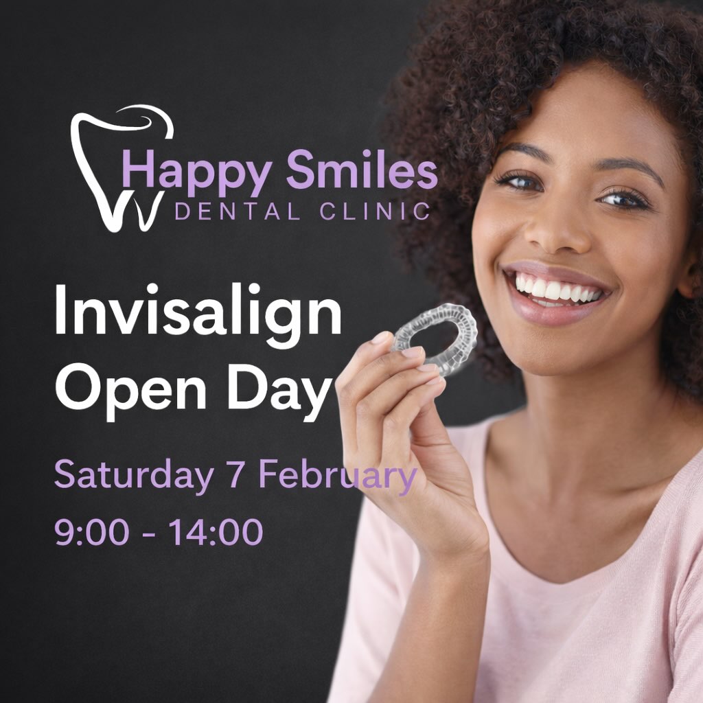 Your future smile starts here 😁
Invisalign Open Day
📍 Happy Smiles Dental
🗓 Saturday 7th February
Call us to secure your spot ✨
*Limited spaces available
#InvisalignSmile #HappySmilesDental