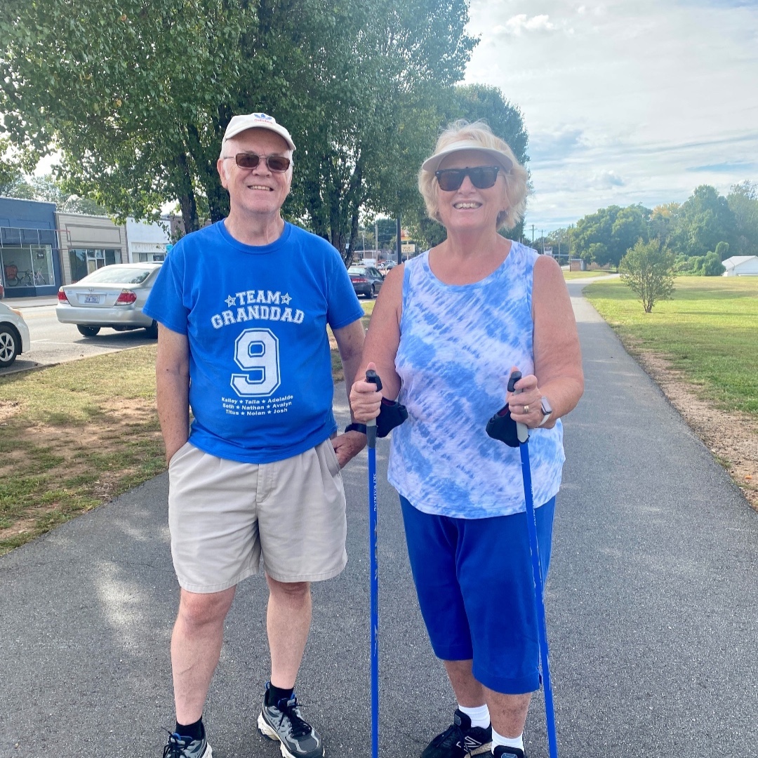 We love meeting #FriendsofTBRT like Dennis and Louise!
They are retirees visiting from Fuquay-Varina, NC, and dog-sitting🐕for an old friend. They've been enjoying exploring the area, from Chimney Rock State Park⛰️ to the TBRT. "It's quite hilly where we're staying," says Louise. "We love the flat trail!"
We're glad you're enjoying your stay, Dennis and Louise!