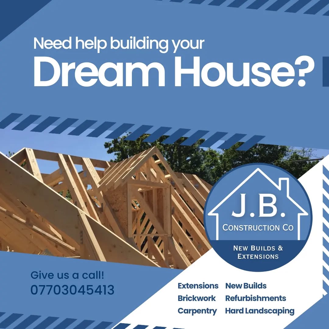 🔨 Build your dream home with J.B. Construction!
🔍 Whether you're looking for a new build, extension, or refurbishment, we have the skills and experience to make your vision a reality.
🧱 We offer a wide range of services, from brickwork and carpentry to hard landscaping.
📞 Contact us today for a free consultation: 07703045413
#JBConstructionCo
#BrentwoodConstruction
#LocalBuilder
#ConstructionServices
#NewBuildsLondon
#BrickworkSpecialist
#RefurbishmentsBillericay
#CarpentryLondon
#HardLandscapingBrentwood
#Brentwood
#Essex
#London #construction #building #buildingwork #newhouse #newhousebuild #newbuild #dreamhouse