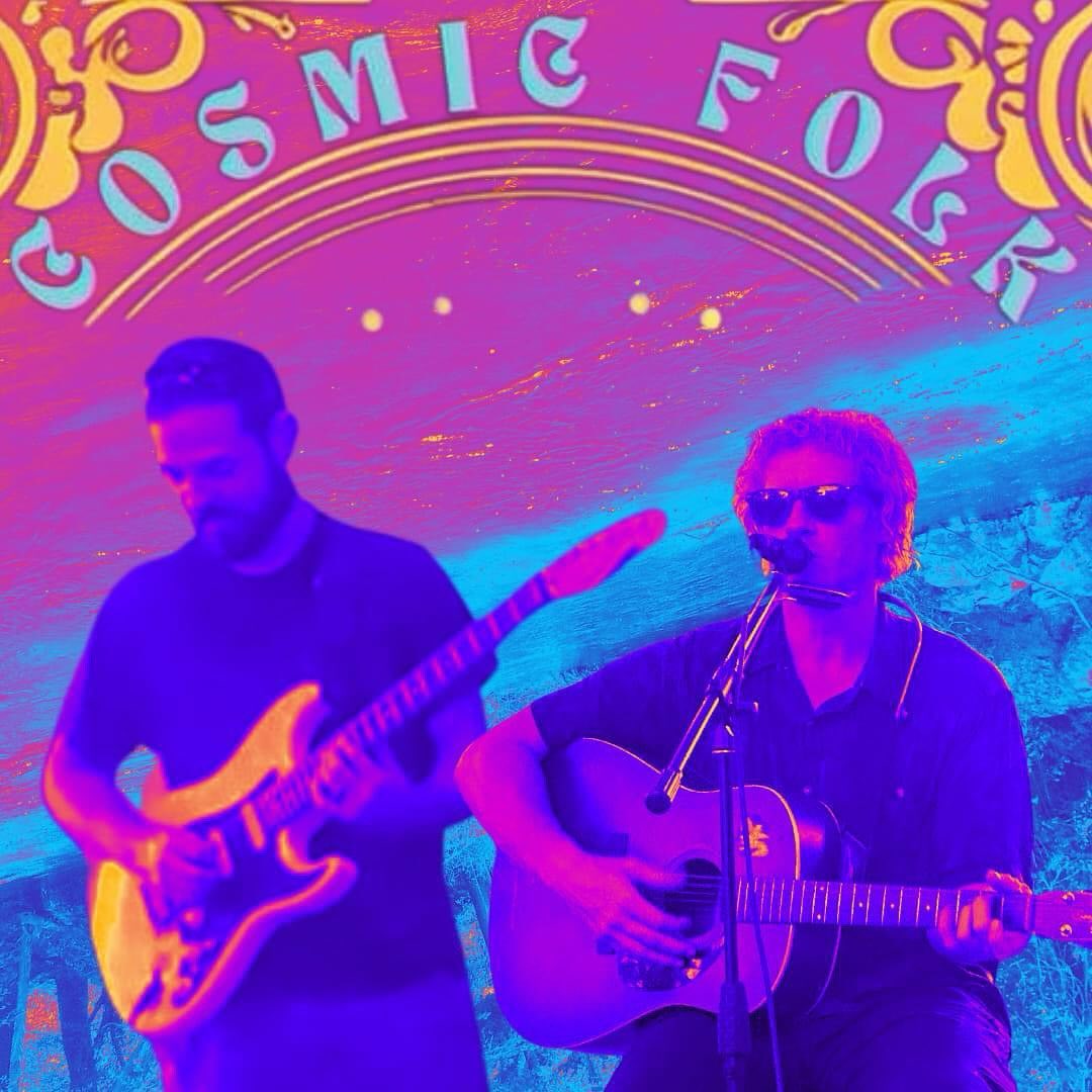 Cosmic Folk are Chad Floyd and Daniel Arthur Gurley
Both musicians hail from Cabarrus County North Carolina, steeped in a wide genre of musical tastes, the duo’s music is from the heart, going back and forth between slow melodic and upbeat soulful renditions classically styled from originals to improv jam style compositions
The vocals and smooth guitar and harmonica sounds blend together in a way that brings the listeners to a place beyond space and time
Relaxing, thought provoking, stirring, original music from Cosmic Folk is soon to be a favorite amongst the masses across the universe
Folk music becomes Cosmic
The folklore is unfolding