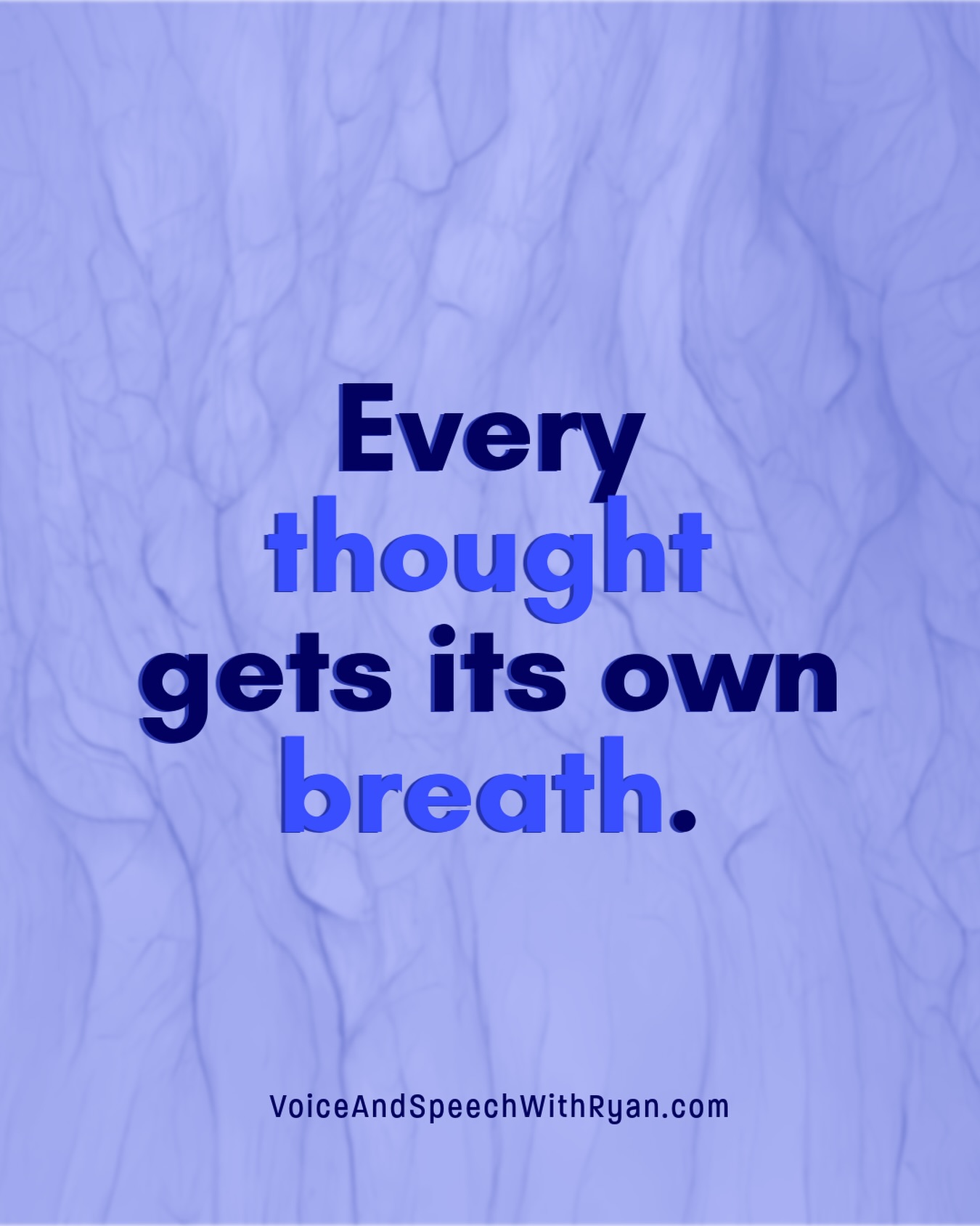 One of my favorite principlesâbecause it instantly leads to greater clarity and connection in actingâis this:
Each thought you speak gets its own breath.
Not each sentence. Not each line. But each thought. đ
One sentence might have several thoughts within it, and if you allow each of those thoughts to have their own breath (which is how we mostly communicate!), those thoughts become more clearly differentiated. As listeners, we get to hear how those thoughts build upon and relate to each other. This creates greater understanding and meaningfulness from your words, and chances are, itâll allow the individual thoughts to affect you more, too.