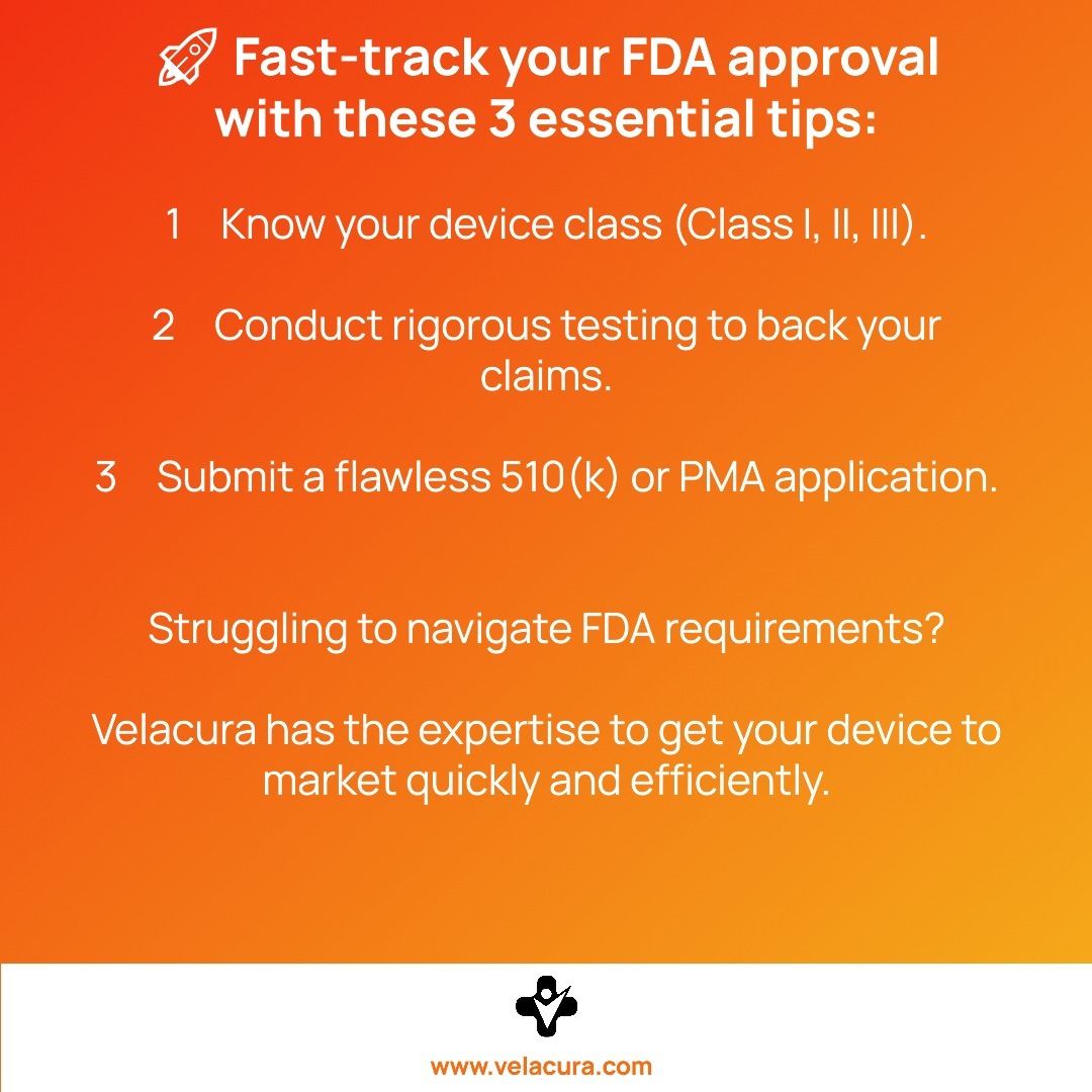 FDA Submission Success Tips
#FDAApproval #MedicalDevices #VelacuraSolutions #QualityManagement"