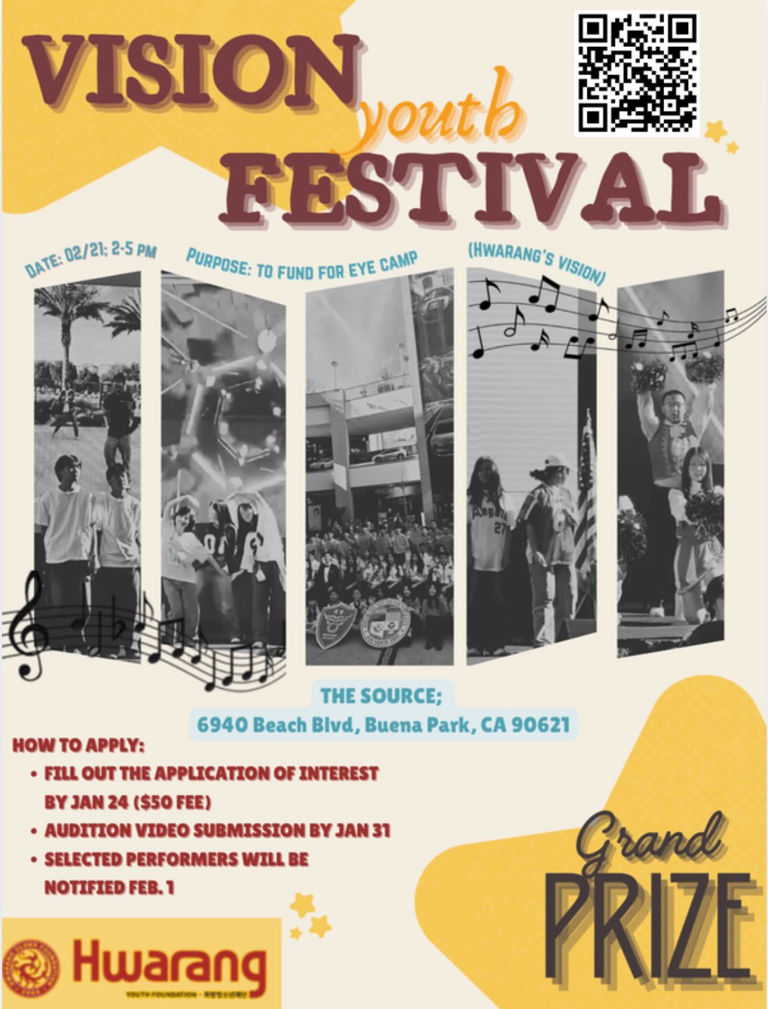 Your talent can change lives 👁️✨
Perform at Vision Youth Festival and help support eye camps in Guatemala & Ecuador.
Fill out the Google survey (QR code) to be considered as a performer and be part of something bigger than the stage!
#hwarang #changelives #beapart #visionyouthfestival #youthleaders