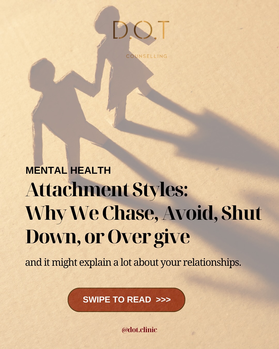 Attachment styles explain our behaviours in relationships, how we connect, protect ourselves, and respond when things feel unsafe. With awareness, these patterns can change.
#mentalhealth #attachmentstyles #therapy #love #relationships ships