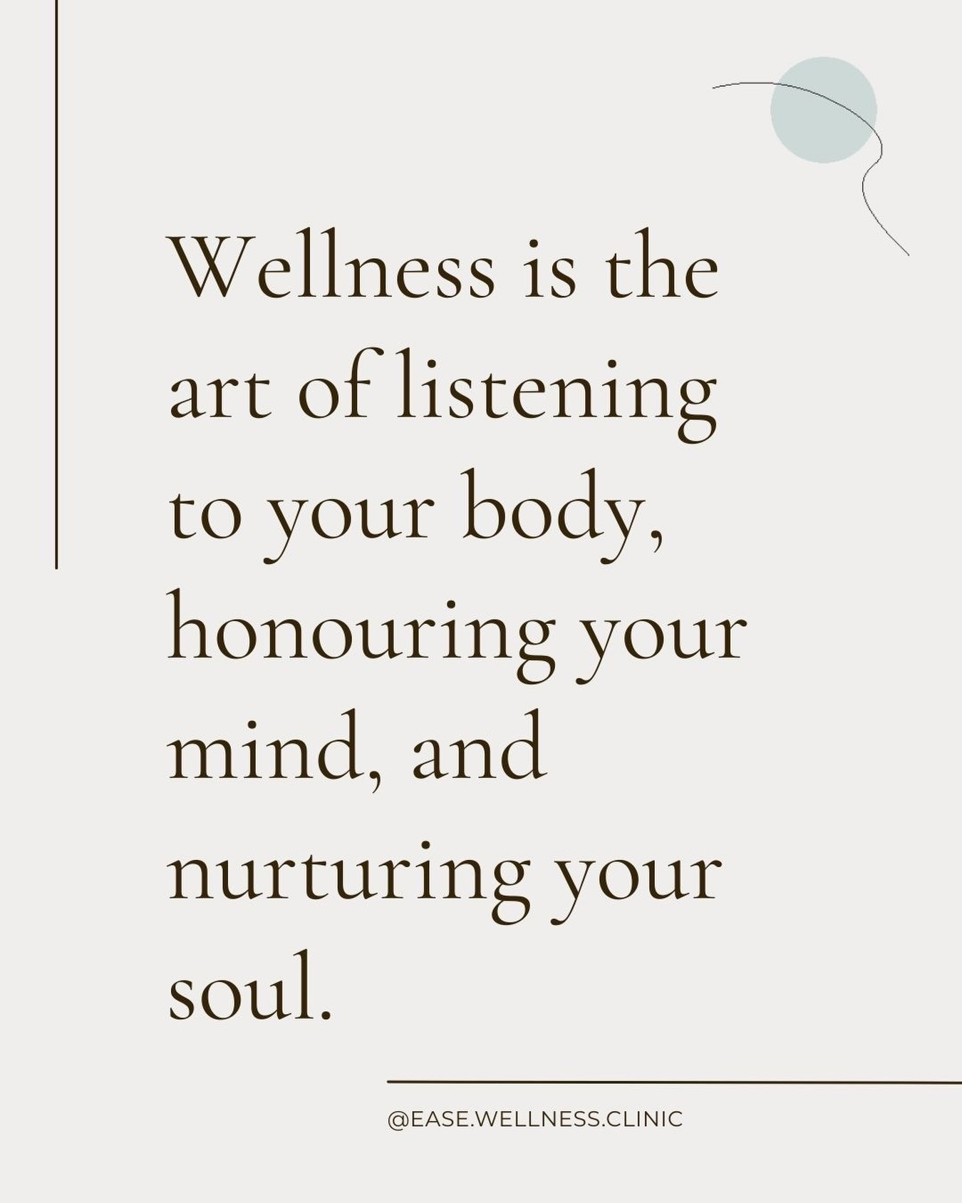 ✨ Wellness is the art of listening to your body, honouring your mind, and nurturing your soul. ✨
True wellbeing isn’t about fixing or forcing — it’s about slowing down, tuning in, and responding with care. 🌿
When we listen to our bodies, respect our thoughts, and nourish our inner world, balance naturally begins to return.
At Ease Wellness, we’re here to support you in reconnecting with your whole self — with compassion, curiosity, and ease. 💛
#EaseWellness #WellnessWithEase #HolisticHealth #MindBodySpirit #SelfCareJourney ListenToYourBody