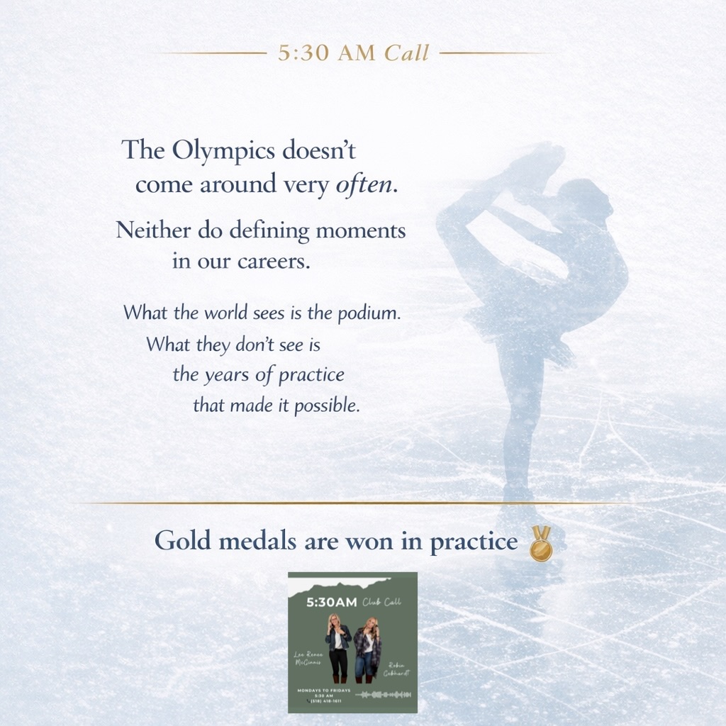 The Olympics doesn’t come around very often. ⛸️
Neither do defining moments in our careers.
What the world sees is the podium ..
what they don’t see are the early mornings, the falls, the repetition, and the years of quiet practice.
Just like in real estate, success isn’t built on competition day.
It’s built in consistency, alignment, and showing up when no one is watching.
Gold medals are won in practice. 🥇
5:30 AM Call
#morningroutines☀️☕