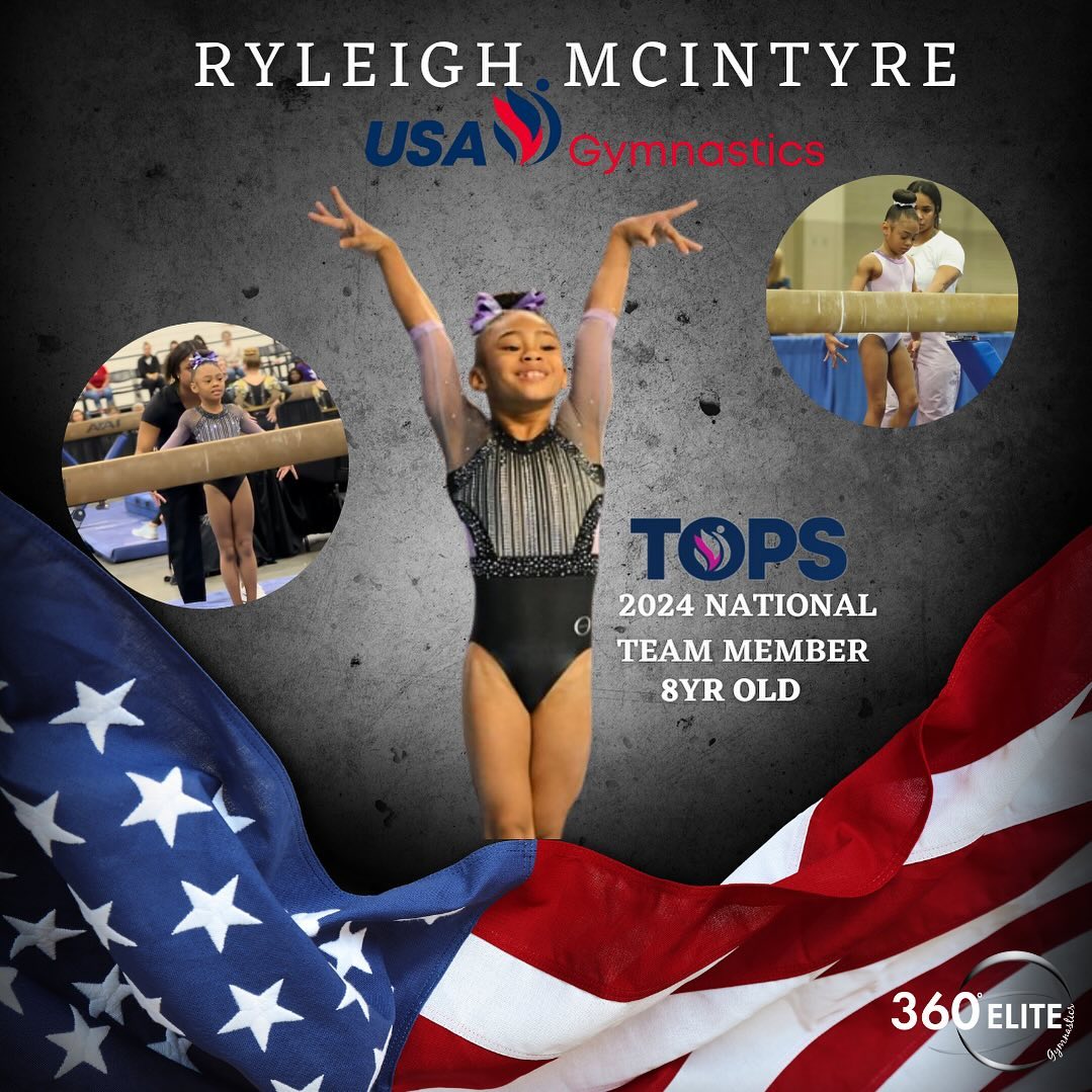 Congratulations Ryleigh on making TOPs National Team!!! Not only did she have a great season but is the highest scoring 8yr old in the country. We are so proud of you and look forward to seeing you shine !! Shoutout to Coach Jazzy on a great accomplishment 💜 @rad.ryleigh
#topsnationalteam #tops #gymnastics #dynamicduo #360elite #2024