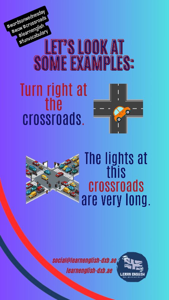 Welcome to #wordsonwednesday today's #newword is #crossroads have you ever been at a crossroads in life? #wow #learnenglish