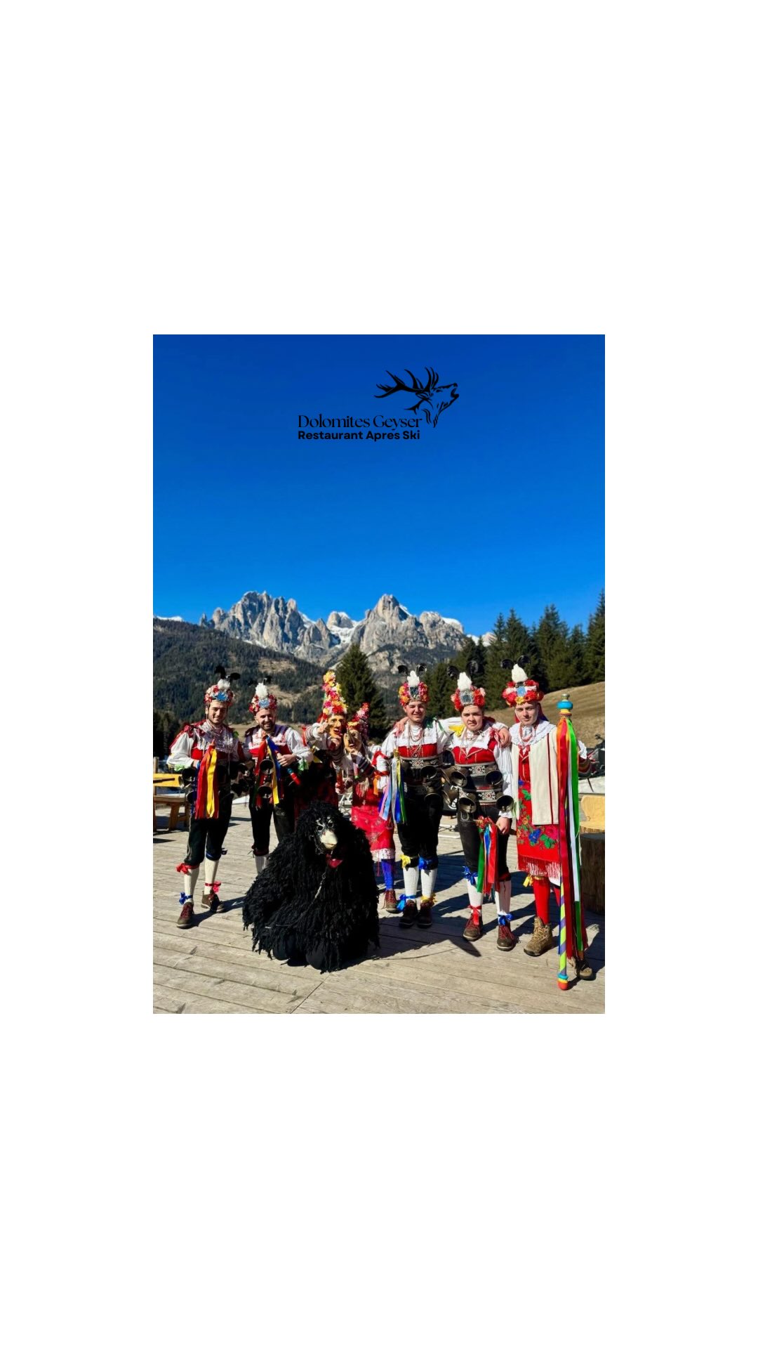 A cena può succedere di tutto.
Questa sera non si guarda.
Si vive.
VenerdĂŹ 06 febbraio 2026
Dolomites Geyser Restaurant Apres Ski
Pozza di Fassa
#dolomitesgeyser #valdifassa #carnevaleladino