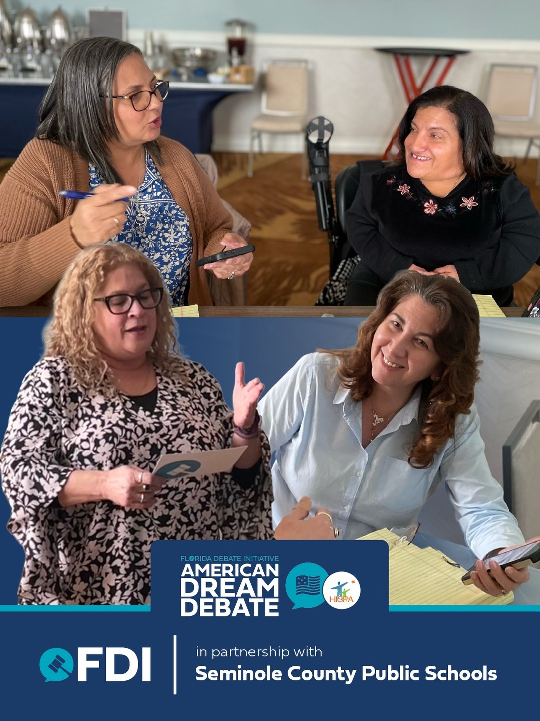 The FDI has partnered with Seminole County Public Schools @scpsinfo to bring the American Dream Debates to the districtās English language learners, and we couldnāt be more delighted to host 6 SCPS ESOL educators under the direction of Minnie Cardona, for Speech and debate training.