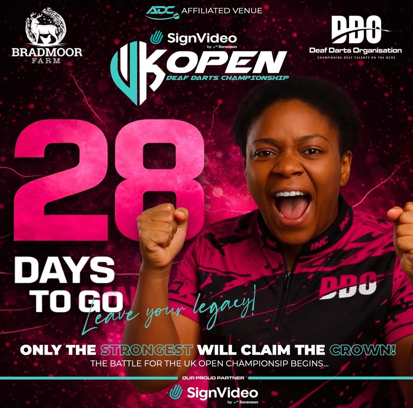 🎯 @signvideo UK Open Deaf Darts Championship
The countdown is on — 28 days to go until the biggest Deaf darts event of the year.
Join us at @bradmoorfarmsportsbar , widely recognised as the greatest amateur darts venue in the world, as the UK’s finest Deaf darts players compete for glory at the UK Open Deaf Darts Championship.
📍 Bradmoor Farm
📅 6–7 March 2026
Two days of elite competition.
Unmatched atmosphere.
A celebration of skill, community, and Deaf darts excellence.
UNLEASH THE RAW POWER OF DEAF DARTS!