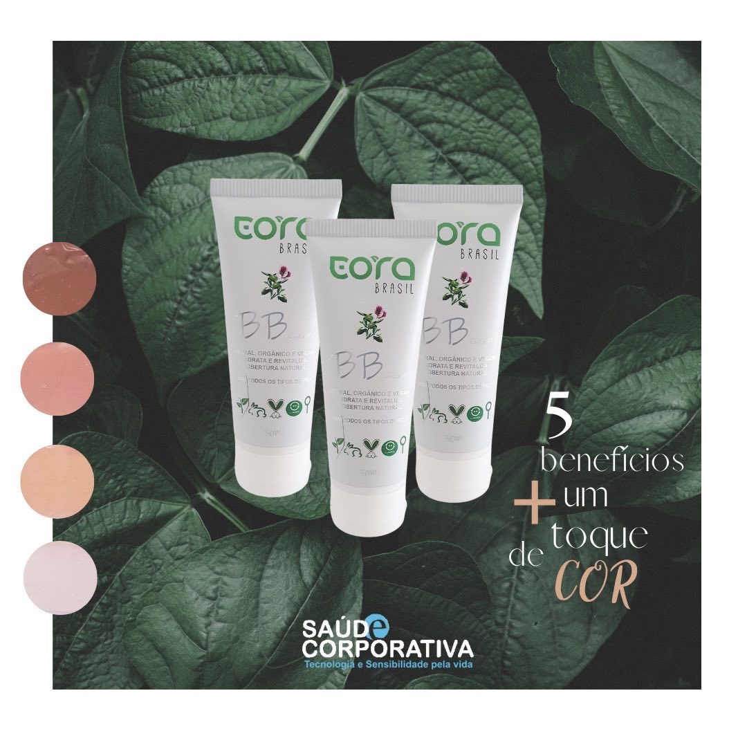 A Saúde Corporativa conta com os produtos Eora, uma linha totalmente vegana!
Conheça o BB Cream!
A combinação dos óleos de Jojoba, Pracaxi e Linhaça, possui ação regeneradora, nutritiva e mantem a pele saudável.
Tem ação antioxidante, diminuindo poros e as imperfeições, proporcionando cobertura natural a pele.
Super indicado para peles com melasma, manchas de acne e de idade, com o uso contínuo você nota uma melhora gradativa nessas manchas.
Disponível em 4 cores!
#produtosnaturais #produtosveganos #cuidadoscomapele #saudecorporativa