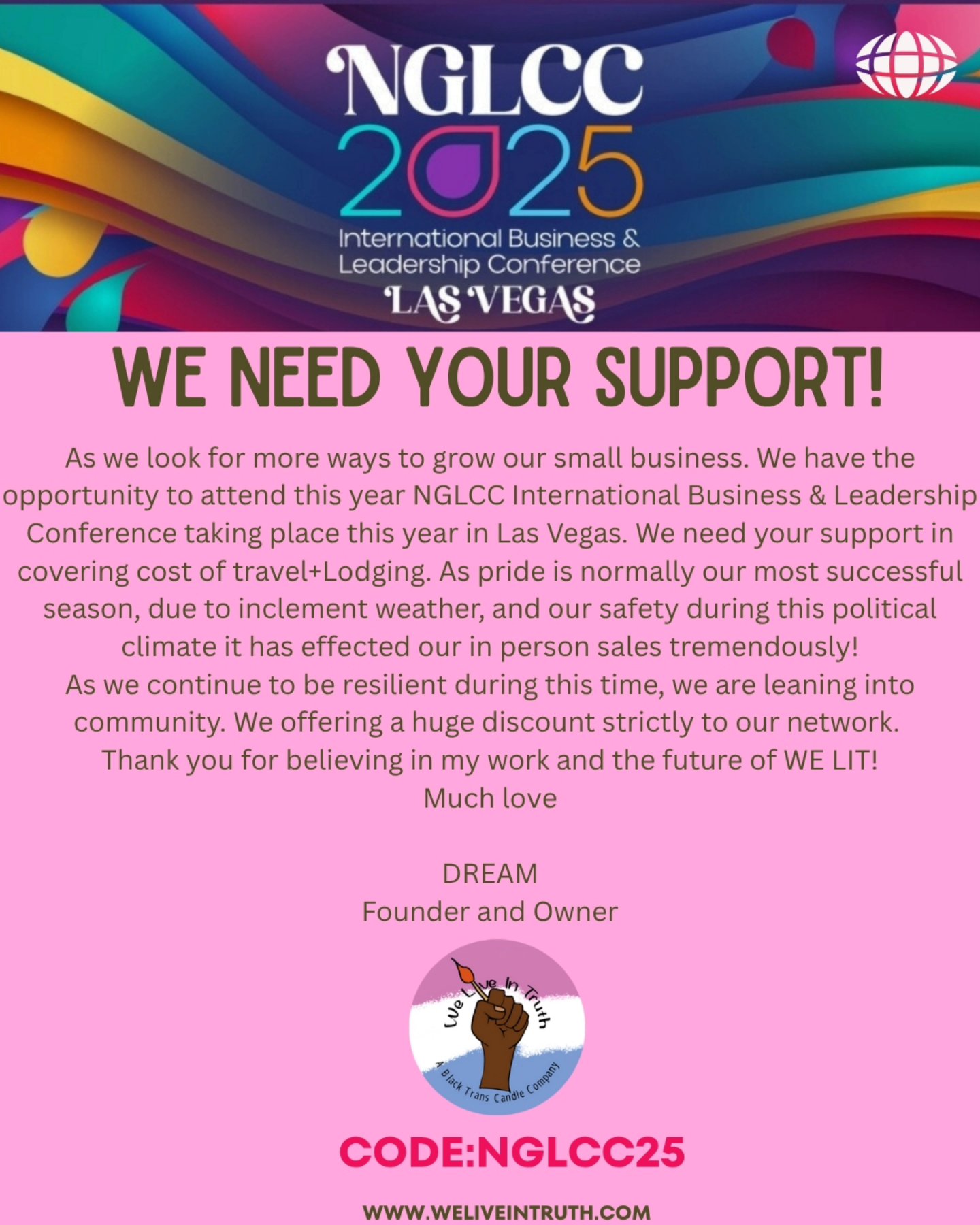 A Letter from the Owner
We need your support. We are short on our goal and need your support.
Thank You ahead of time