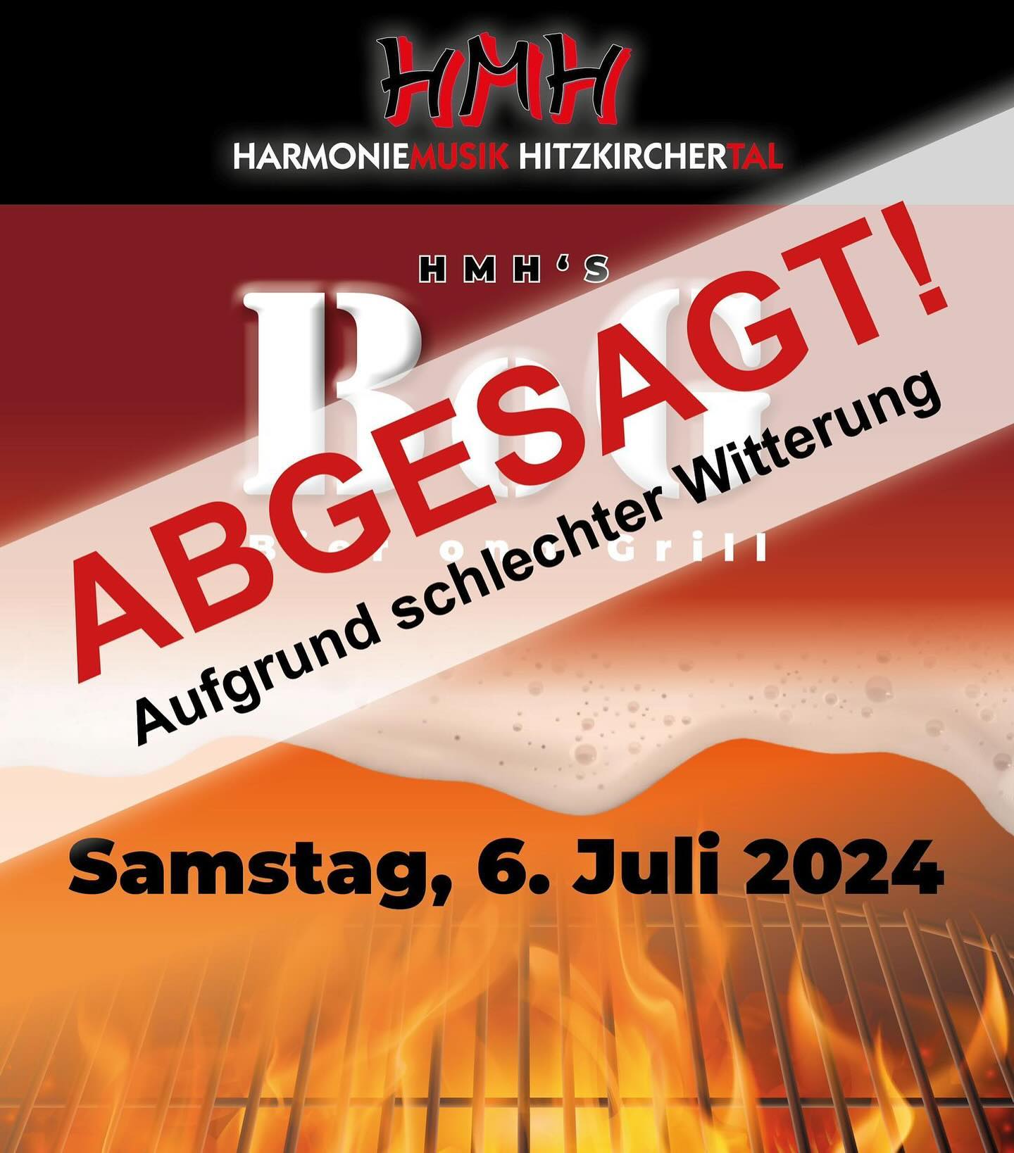 ‼️ABGESAGT‼️
Leider müssen wir aufgrund des schlechten Wetters das BoG von morgen absagen.
Somit gehen wir bereits früher als geplant in unsere Sommerpause und freuen uns umso mehr, dass es bald wieder mit den Vorbereitungen für unser Jahreskonzert losgeht.
Eure HMH
#hmh #harmoniemusikhitzkirchertal #bog #abgesagt