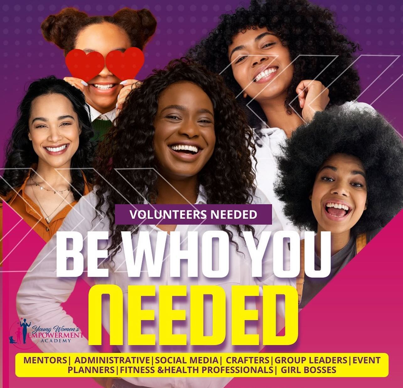 We are looking for volunteers!!!! People who love children and even though you may not work directly with them you want to be a part of all the things that can help them be the world changers they are destined to be.
.
Some positions maybe virtual depending on the chapter you join… if you’re interested put BUFFALO, HARRISBURG, LYNCHBURG, or EVERYWHERE! One of our team members will DM you your APPLY LINK!