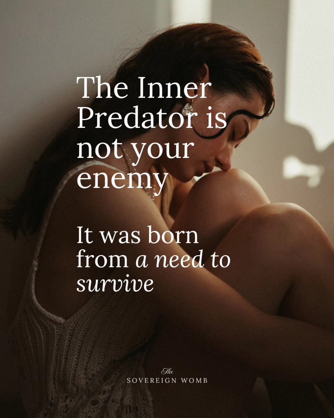 🐺 The Inner Predator is not your enemy.
She was born from a need to survive.
From a time when your body didn’t feel safe.
When your nervous system learned that softness wasn’t an option.
So she sharpened.
She performed.
She controlled.
She protected.
But what if you didn’t have to fight anymore?
What if healing didn’t mean getting rid of her—
but listening to her?
Honoring her?
Letting her rest?
In The Sovereign Womb, we don’t bypass this part of you.
We meet her.
We learn to speak her language.
We remember that safety is something we can create—
in the body, in the womb, in the now.
✨ Comment 'womb' if you want to know more.
#NervousSystemHealing #WombWisdom #ShadowWorkForWomen #FeminineSovereignty #SomaticHealing