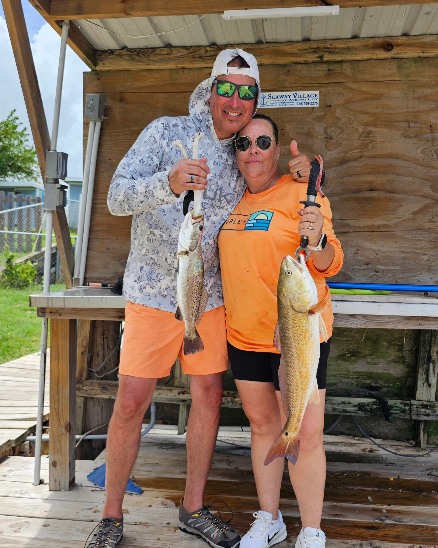 Yesterday's morning 🎣 trip with Jeff and Holly... It was a rough day gettin' hook'd on fish... But Jeff and Holly hung in there and grinded it out... Thank you for allowing me to serve as yoir fishing guide 🤙🏽 #arroyocity #fishon #shallowstalkerboats #triplejcharterallc #southtexasfishing www.triplejchartersllc.com