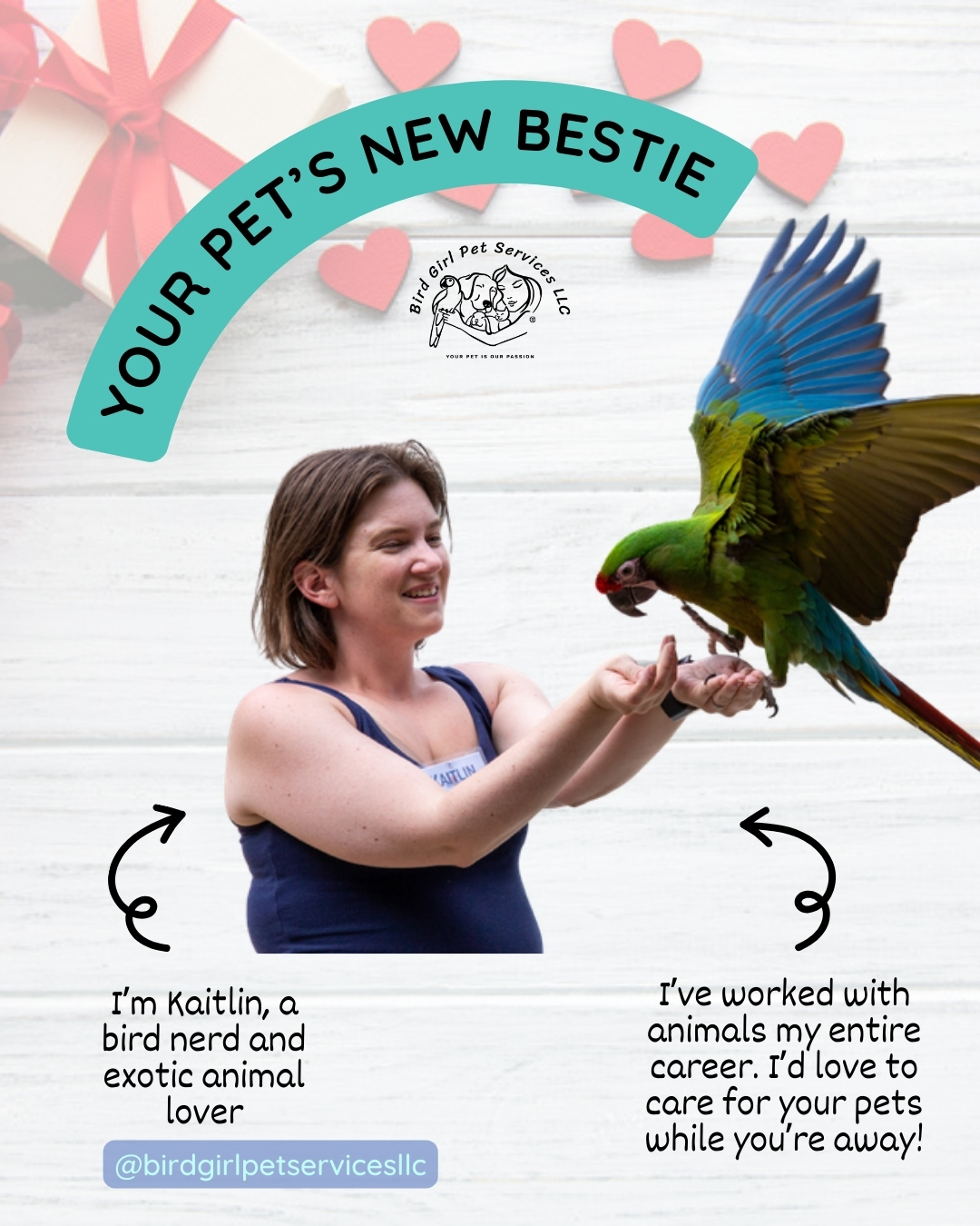 Hi, I’m Kaitlin 👋
I’ve worked with animals my entire career, and caring for birds, rabbits, reptiles, cats, and small mammals isn’t just my job, it’s what I love.
When you trust me with your pets, you’re not just hiring a sitter.
You’re choosing someone who knows how to read behavior, respect routines, and treat your animals like the individuals they are.
If you’ve used my services before, feel free to say hi in the comments. If you’re new here, drop a 💙