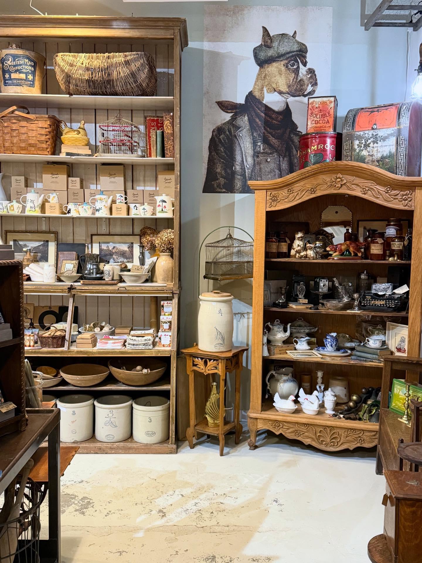 Day 21….Well…. It’s opening Day and the Shop is looking good! Last night at 11 PM was the first day in 3 weeks that the floor was not piled with stuff! Pulled a 12 hour day unpacking all the stock that arrived this past week…. And still more to come! You can see my little helper was exhausted!
Going to be a nice sunny day…. Cheese Fest” is happening @pineridgehollow this weekend so come down and check out our Shop…..
#antiqueshop #papershop #antiquehome #vintagestyle #vintagehome