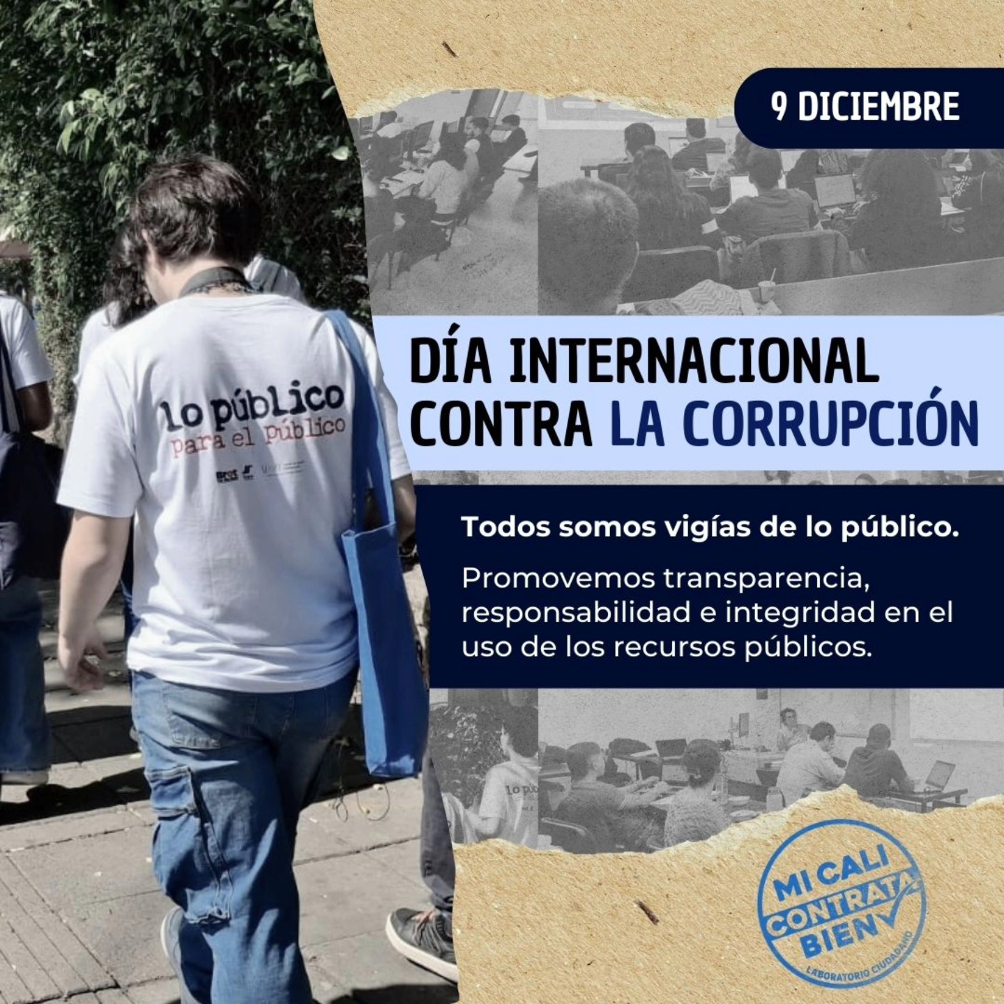 📍Hoy es el día internacional #ContraLaCorrupción📢
🧐 Todos podemos ser vigías de lo público. Desde #MiCaliContrataBien estamos comprometidos con los ejercicios de control social y seguimiento a la inversión pública para la promoción de buenas prácticas.
👩🏽💻Para conocer nuestras herramientas, ingresa a www.micalicontratabien.org
#Transparencia #SerCorruptoNoEsNormal