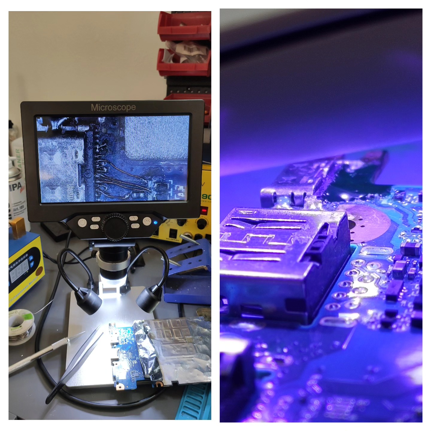 riparazione piste 🔬 connettore Type-C Huawei Matebook D ✅🔬