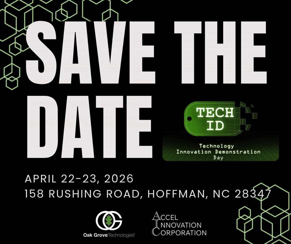 ๐ฆ๐ฎ๐๐ฒ ๐๐ต๐ฒ ๐ฑ๐ฎ๐๐ฒ ๐ณ๐ผ๐ฟ ๐ง๐ฒ๐ฐ๐ต๐๐ ๐๐ฎ๐ ๐ฎ๐ฌ๐ฎ๐ฒ, ๐๐ฒ ๐ฐ๐ฎ๐ปโ๐ ๐๐ฎ๐ถ๐ ๐๐ผ ๐๐ฒ๐ฒ ๐๐ผ๐ ๐๐ต๐ฒ๐ฟ๐ฒ!
Each year, Oak Grove Technologies (OGT), in partnership with Accel Innovation Corporation (AIC), collaborates with conventional and special operations organizations to identify critical material and technology requirements. Together, we engage industry and academia to uncover viable solutions and showcase leading-edge innovations at the annual OGT+AIC Technical Innovation Demonstration Day (TechID Day).
This exclusive event, free for government attendees, brings together hundreds of customers to experience hands-on demonstrations and connect directly with participating companies. TechID Day also attracts interest from the Venture Capital and Private Equity communities.
Interested? Follow the link below or click the link on our bio to register today. More details on participating vendors and showcased solutions coming soon.
https://cvent.me/oQNg48
*๐ฃ๐น๐ฒ๐ฎ๐๐ฒ ๐ป๐ผ๐๐ฒ: ๐๐ฝ๐ฟ๐ถ๐น ๐ฎ๐ฎ ๐ถ๐ ๐๐ผ๐๐ฒ๐ฟ๐ป๐บ๐ฒ๐ป๐ & ๐๐ป๐๐ถ๐๐ฒ-๐ข๐ป๐น๐ | ๐๐ฝ๐ฟ๐ถ๐น ๐ฎ๐ฏ ๐ถ๐ ๐ง๐ฒ๐ฐ๐ต๐๐ ๐๐ฎ๐*