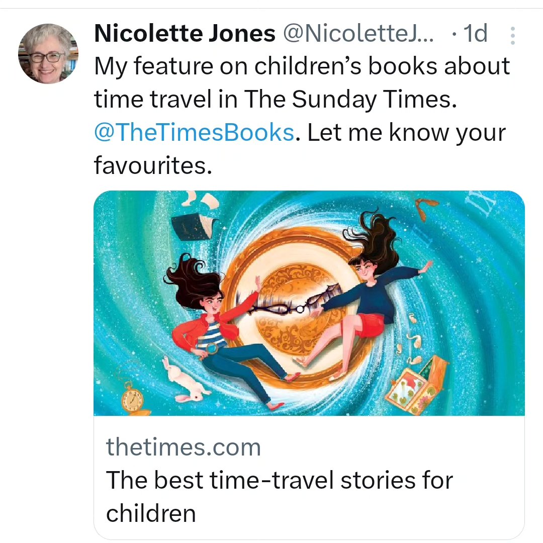 https://www.thetimes.com/culture/books/article/the-best-time-travel-stories-for-children-q9bpb6lv0
SO... VERY...Incredibly honoured to be featured on this list of best time travel stories in The Times on Sunday this weekend .. 😀
#howfarwevecome
#timetravel
#timetravelstories
#teenbooks
#yastories
