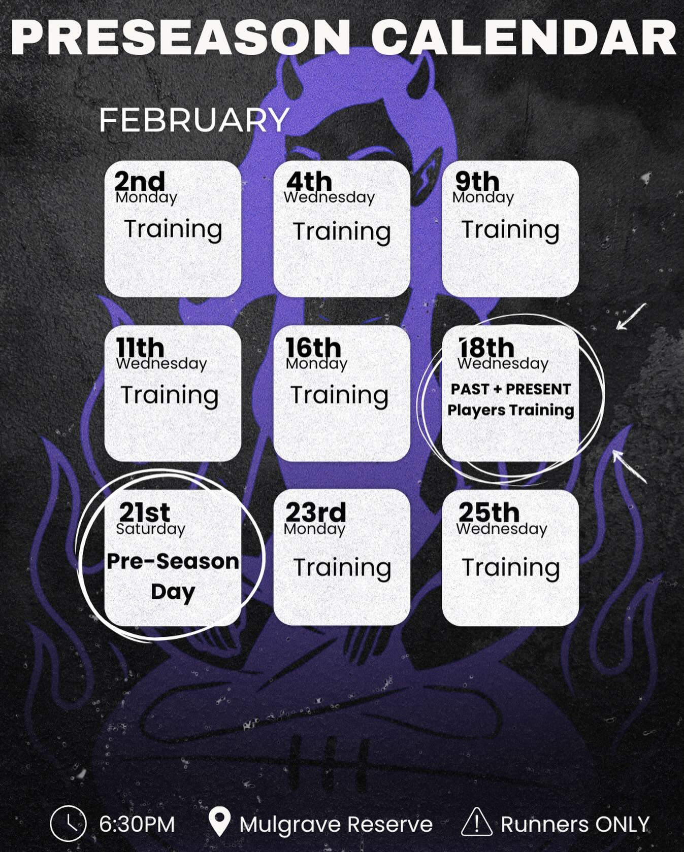 We’re back into the swing of things 🕺🏼
Mondays and Wednesdays
⏰ Arrive ~6:00pm | Hard start 6:30pm
📍 Alternating between the Main, Central & West ovals