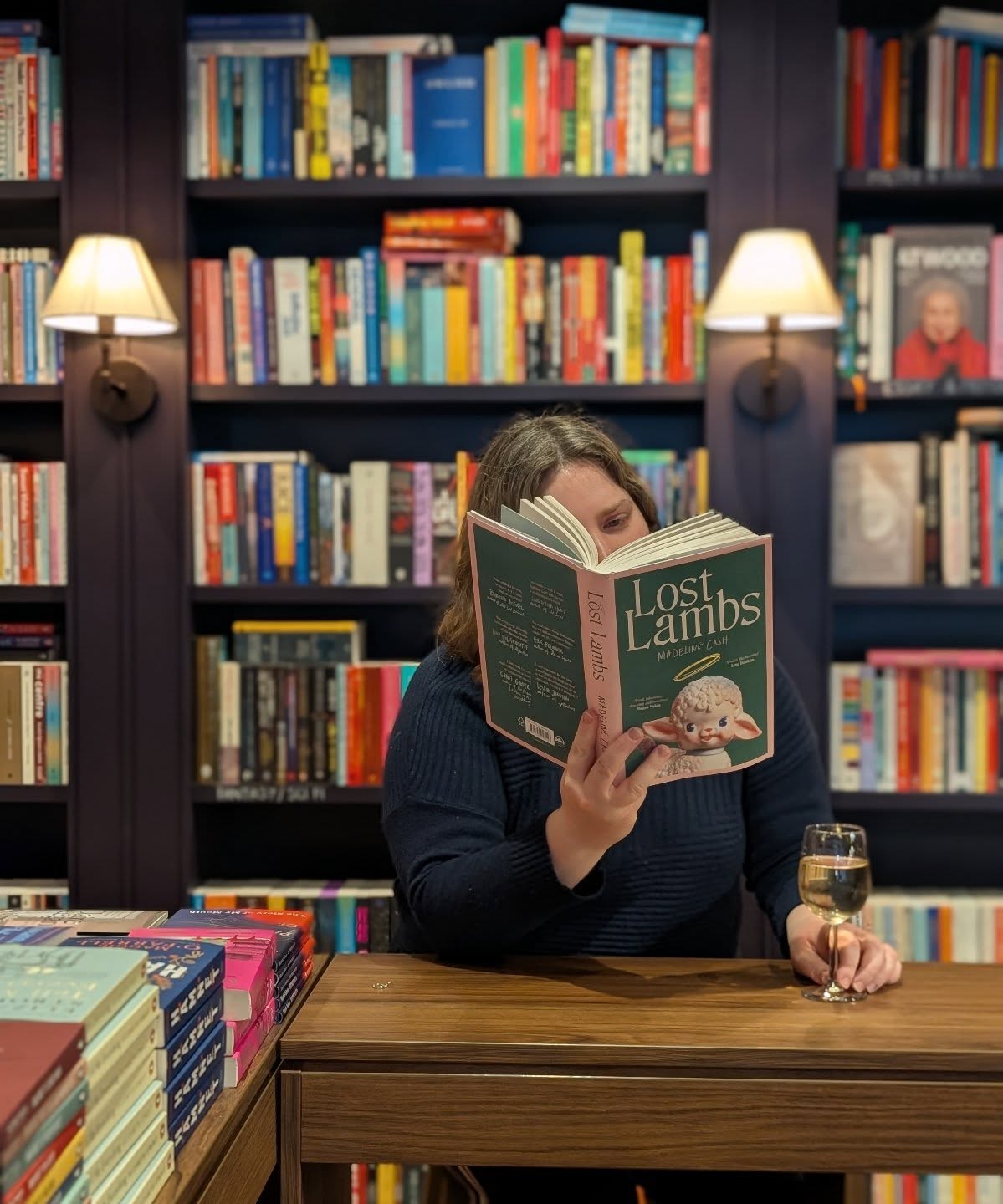 BookBar's February Book of the Month is Lost Lambs by @madelinecash 🐑 With that cover in BookBar colours? How could we not?
Lost Lambs is one of the buzziest debut novels of the year, and a laugh out loud story about a dysfunctional family. Bud and Catherine have reluctantly opened their marriage, and their three teenage daughters are taking advantage of their parents' new set up. Abigail, the eldest, is dating an older man, known problematically as 'War Crimes Wes'; middle child Louise has fallen in love with an unknown man from an online chat room; and the youngest Harper is suspended from school for propagating conspiracy theories. We told you it was funny.
Pick up your copy from BookBar this month and get a glass of delicious Vno Verde for £5 🍷
We're so excited for our publication day event with Madeline tonight at BookBar Highbury!