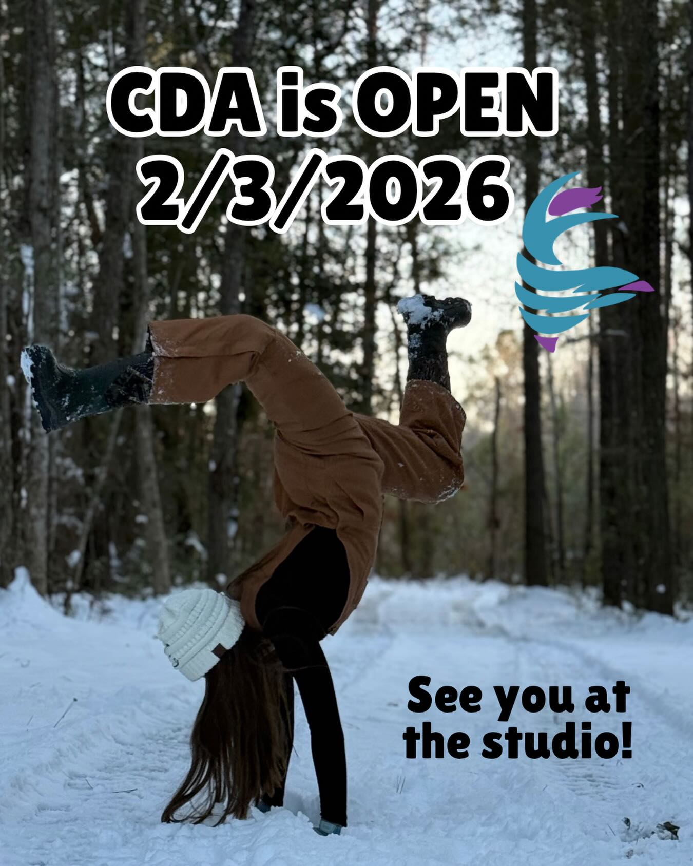 There might be snow on the ground but we WILL be open Tuesday 2/3/2026. We cannot wait to see all of our dance families ๐โ๏ธ๐