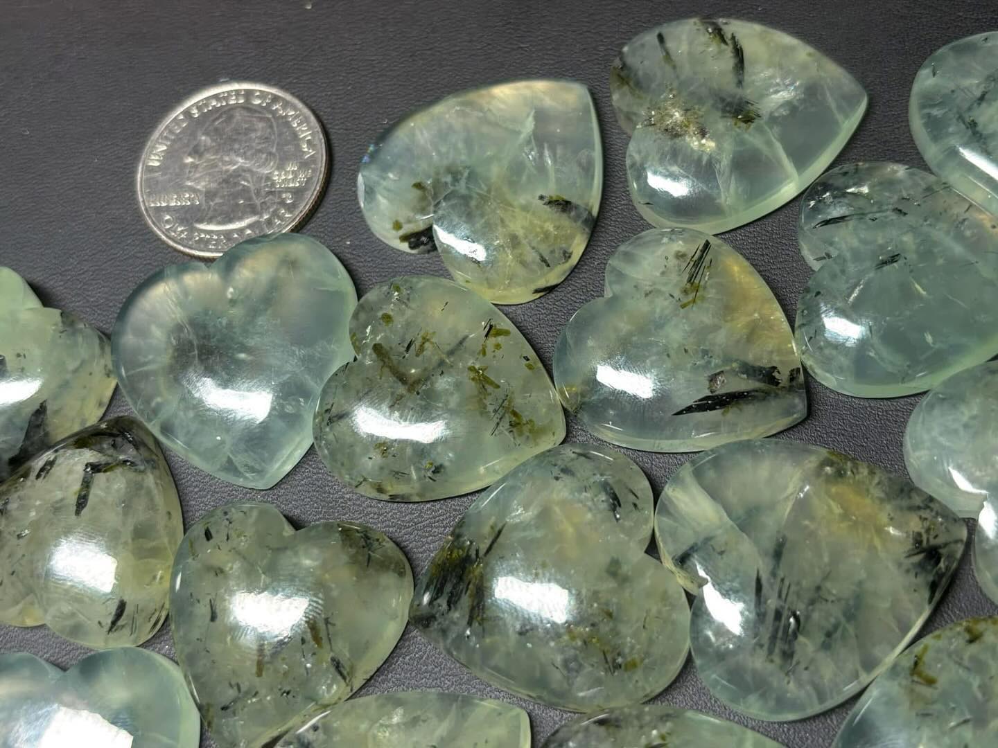 Prehnite Hearts