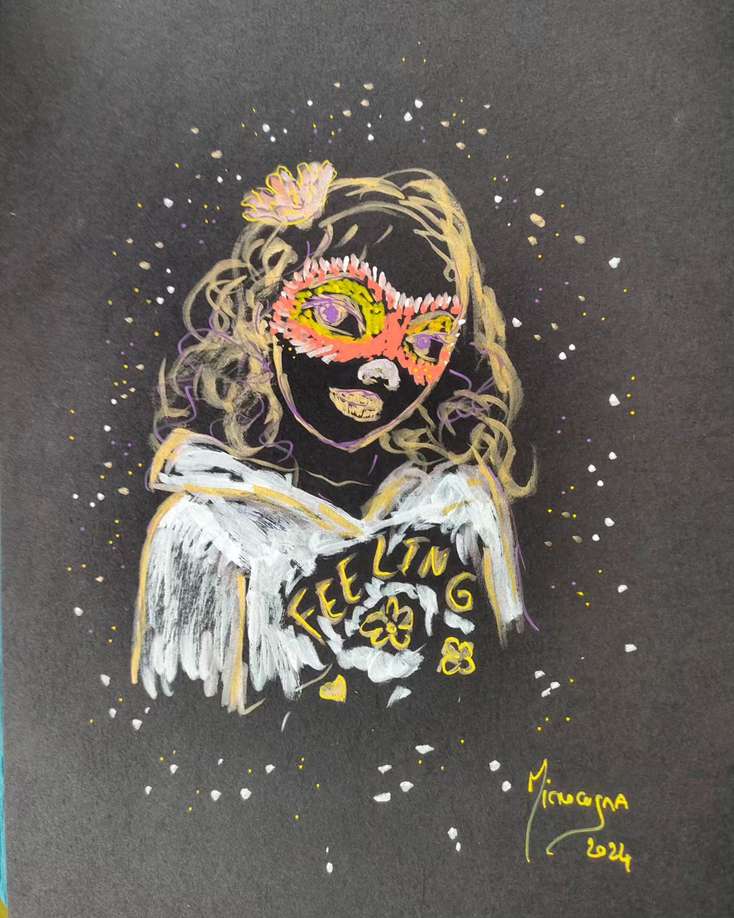 Portrait d'une petite demoiselle de 5 ans...
Elle a choisi et tenu sa pose, imperturbable !
Et elle était maquillée en renard...
#portraitintuitif #artlife #girl #drawer #dessin