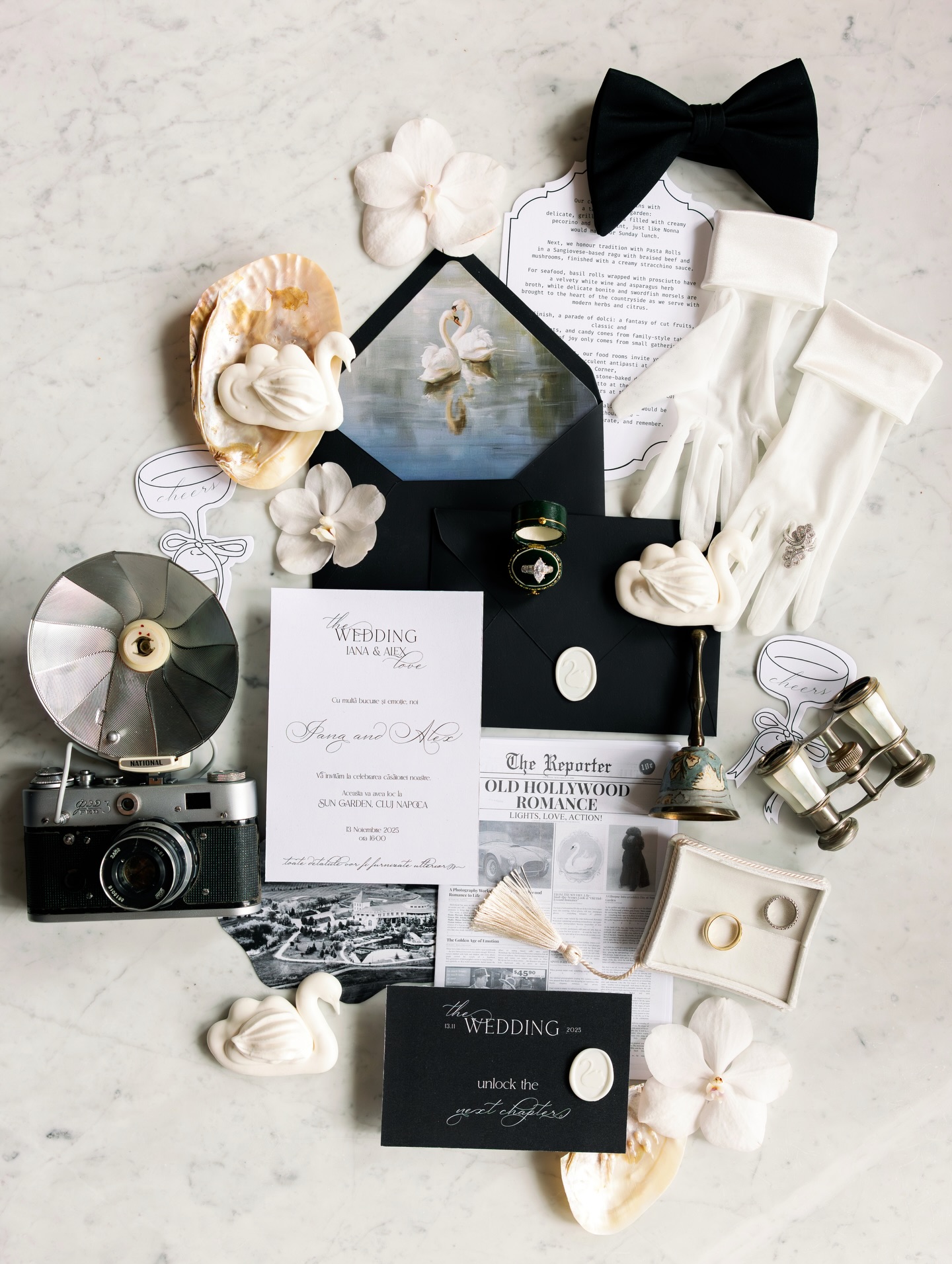 Top 10 favorite activities: flat lay styling
(And Vinted treasure hunt)
Old Hollywood Romance Workshop by us☺️
Prints @esteepaper
Sweets @acadeea
Planning @wedding_plan.ro - @anca.macarie1
Social @anna_tuhari
Florals & Decor @pinkandpearly.studio
Video @momentum.stories @cosma.lau
Apartament @littleparis_ap
Newspaper @pehartie.ro