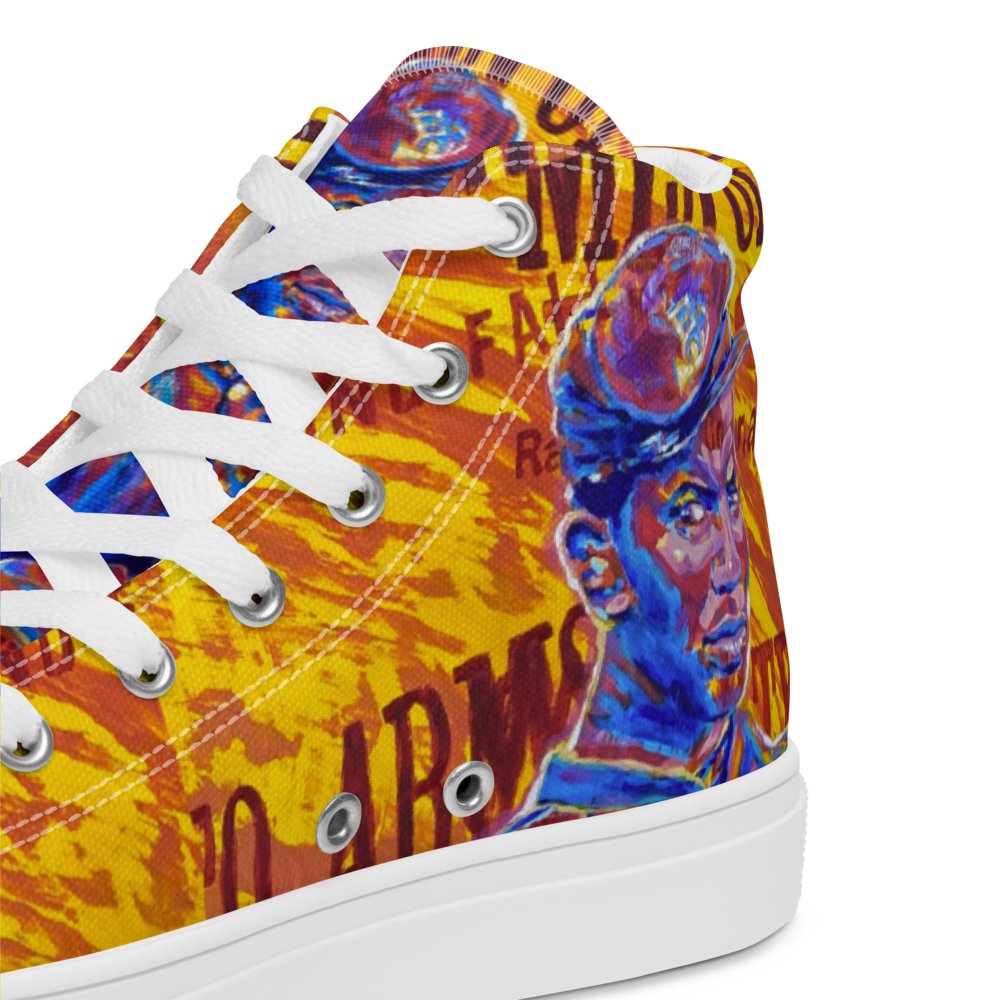 Meet the Freedom Fighter sneakers — art you can wear, handmade and designed by artist Ty Rawls. A tuff canvas upper, and a rubber sole built to last. Limited run of 500 pairs. We made them for collectors, for advocates, for people who want meaning in their closet. Link in bio. 👟🔥🎨📚
Which story do you want to carry today? Tell us below.