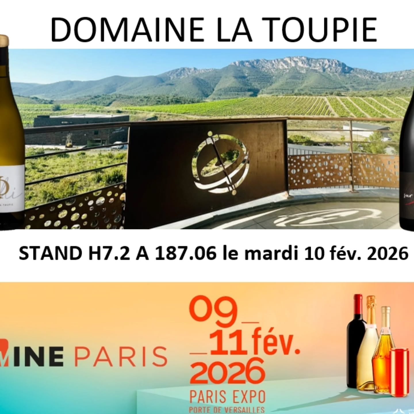 Domaine la Toupie à Wine Paris le mardi 10 février 2026 stand A187.06 Hall 7.2
