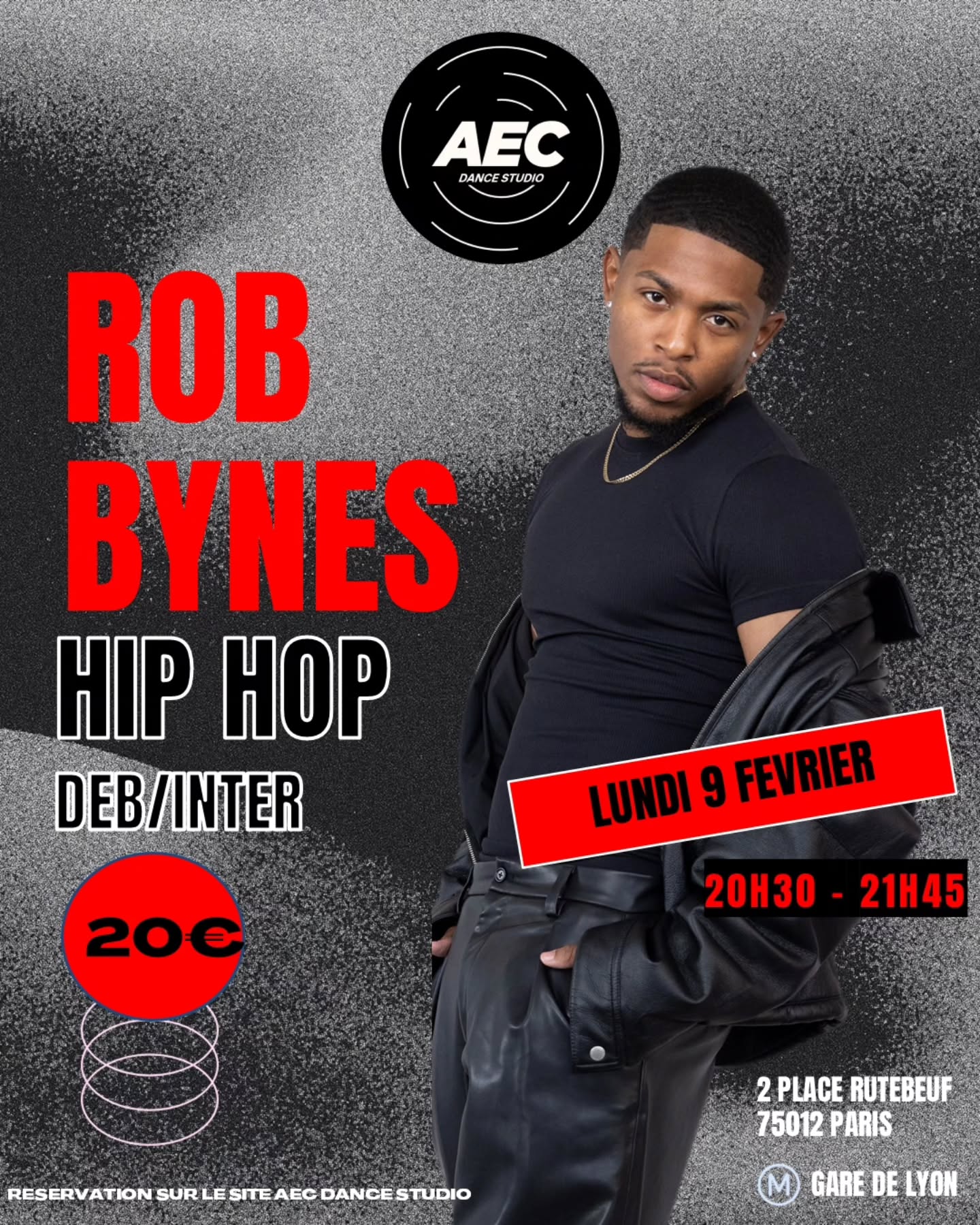ROB BYNES chez AEC DANCE STUDIO 💥
Reserve ta place sur notre site internet
aecdancestudio.com
Niveau: DEB/INTER
🇺🇸 Rob Bynes est un danseur et chorégraphe qui se distingue par sa pédagogie unique et son univers à la croisée du hip hop, commercial et une forte dimension autour du footwork
Au cours de sa carrière, il a travaillé avec des artistes majeurs tels que Beyoncé, Kendrick Lamar, Missy Elliott, Chris Brown, Bad Bunny, Travis Scott, H.E.R., Ciara, Migos, Cardi B, et bien d’autres 🌍✨
Une énergie, une vision, une expérience à ne pas manquer 🔥🕺