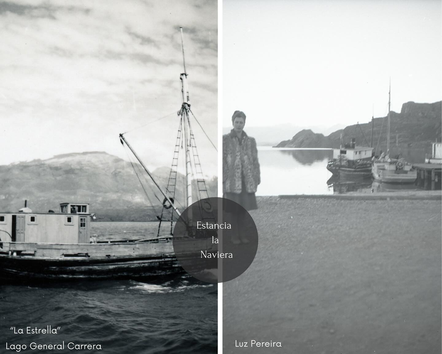 Seguimos contando historia a través de las fotografías… tan solo hace algunas generaciones atrás. El paso de pioneros navegantes por el Lago.