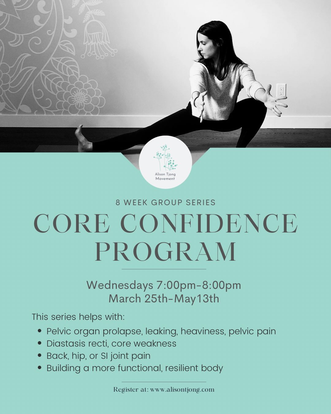 Your body doesn’t need more crunches or kegels.
It needs leadership.
Core Confidence is about understanding how your body works- so leaking, pain, heaviness, and weakness aren’t things you just “manage,” but things that can actually improve.
If you want to feel at home in your body…
...and trust it when you laugh, sneeze, lift, run, and live your life, this is for you.
No quick fixes. No band-aids.
In Core Confidence, you’ll learn:
How compensation patterns are driving your symptoms- and how to change them
Why strong, functional movement doesn’t need to be complicated, just intentional
How integrated, full-body strength creates real confidence and lasting results
This isn’t about doing more.
It’s about moving better- with clarity, support, and power.
I’ve got just a couple in person spots left, as well as a zoom option. Check out all the details at the link in my bio, or comment Confidence below and I’ll send the link right to you!
I hope to see you March 25th :)