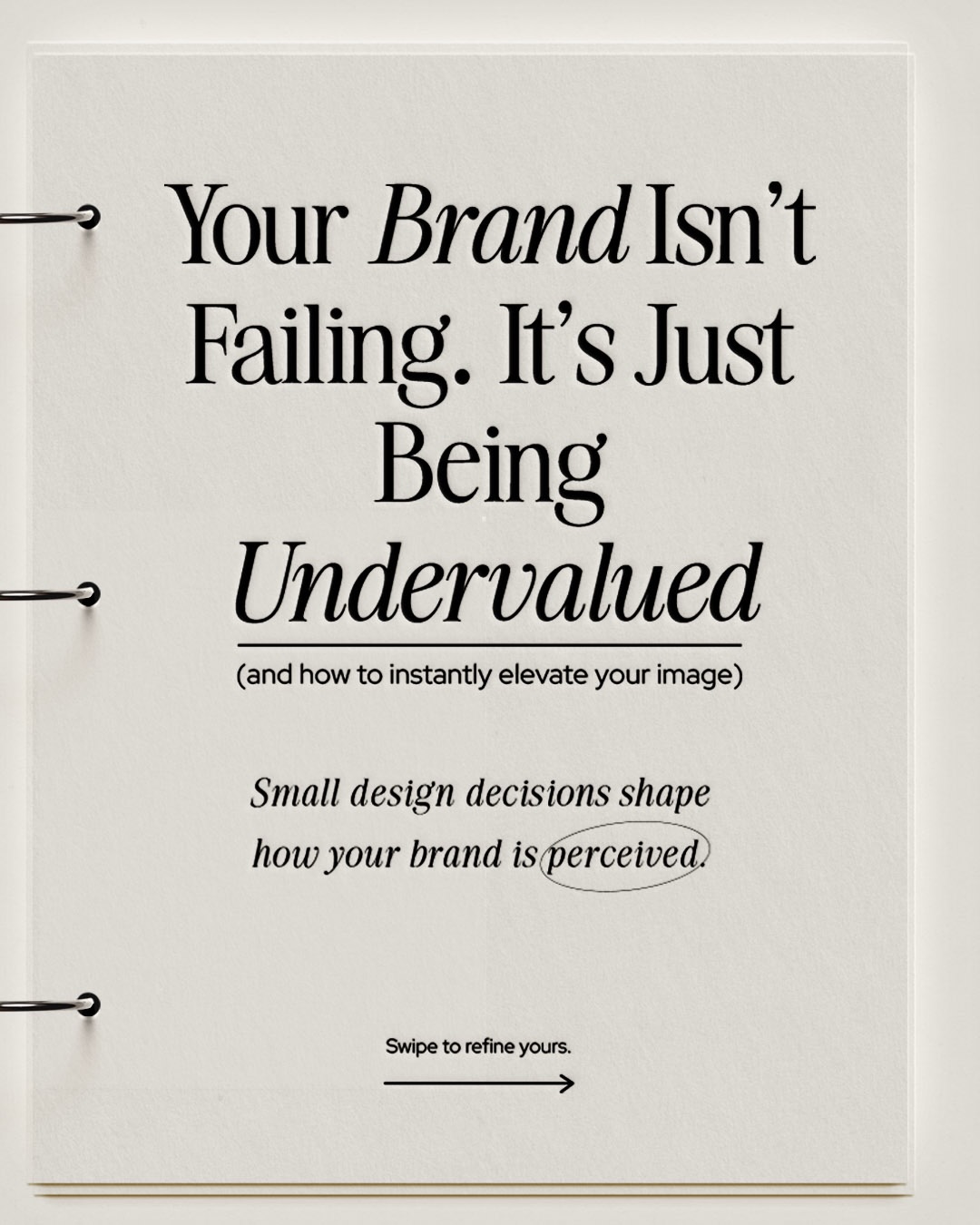 Your brand isn’t failing… it’s just being undervalued. 💎
Small design decisions shape how people see you and when done intentionally, they elevate your whole image.
Swipe through to see why:
✨ Strategy always comes before aesthetics
✨ Consistency builds trust and recognition
✨ Minimal design = confident, refined luxury
Every detail matters 🙌🏻 from your logo to your website to your packaging. Make yours intentional.
#BrandStrategy #LuxuryBranding #MinimalDesign #IntentionalDesign #brandconsistency