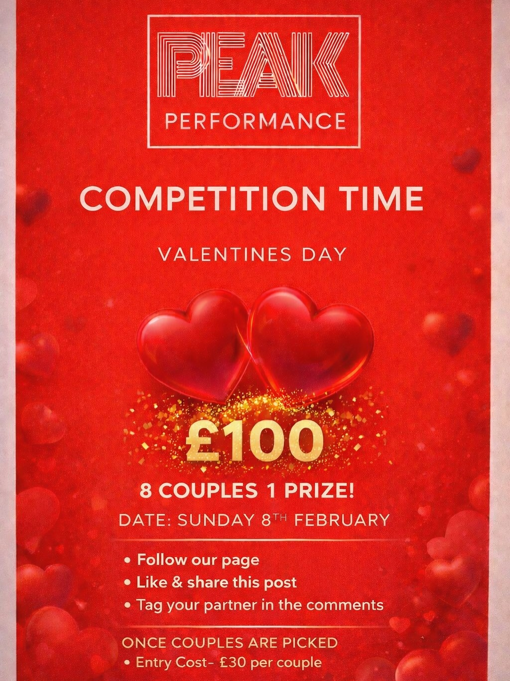 💝VALENTINES COMPETITION💝
Make your Valentines a good one!
Couple to COMPLETE all zones in the quickest time, wins💰
Entry will close Thursday 5th February
18+ ONLY⚠️
