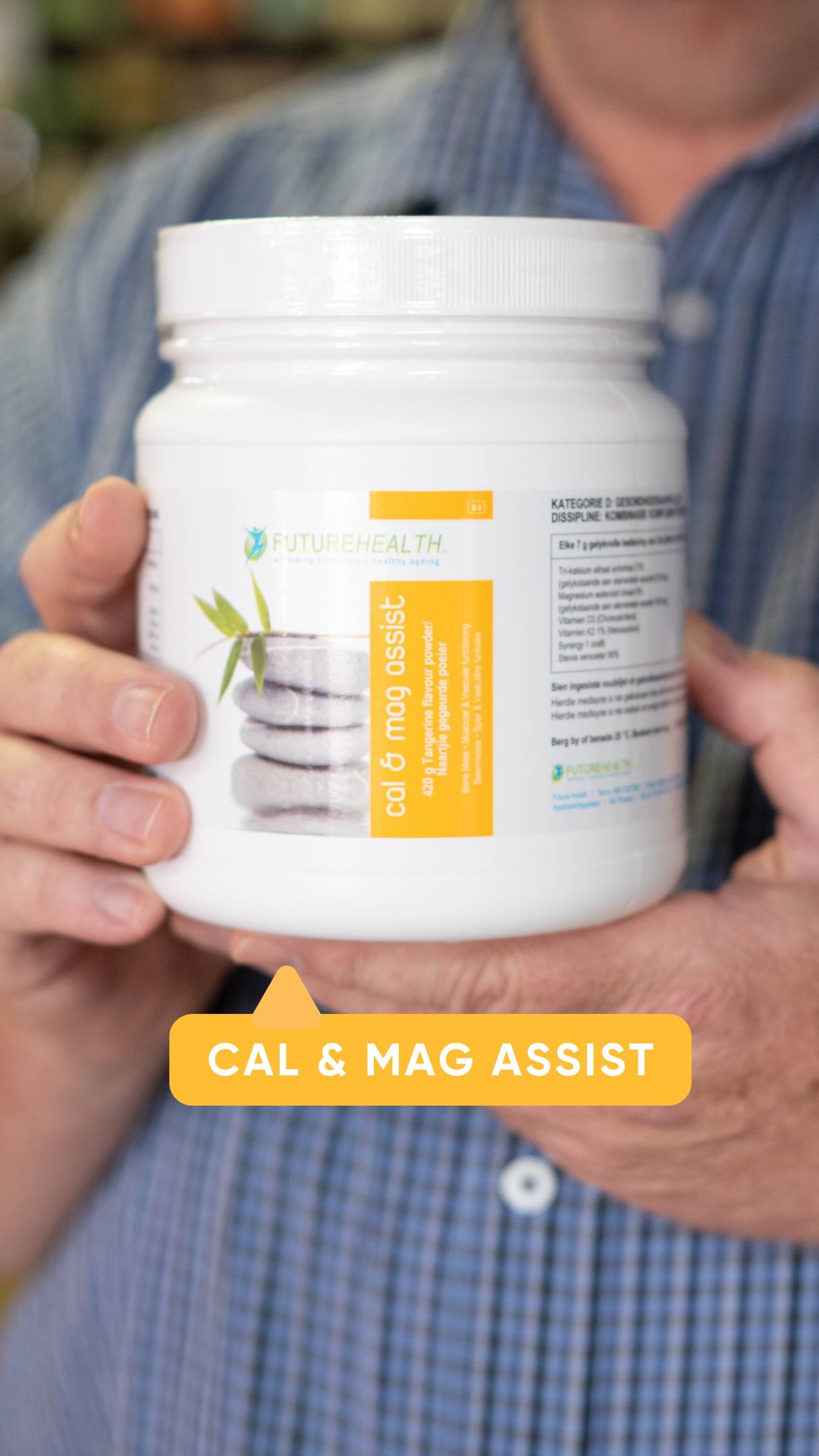 Support strong bones, reduce muscle cramps, and aid sleep with Cal & Mag Assist. It’s your daily boost for overall wellness. Listen to what one of our regular clients, Gerhard, has to say about the product.
Purchase here: https://www.futurehealthsa.co.za/product-page/cal-mag-assist-naartjie-420-g-210-g-with-added-vitamin-k2-plus-extra-vitamin-d
#futurehealth #calciumandmagnesium #bonehealth #hearthealth #dailywellness
