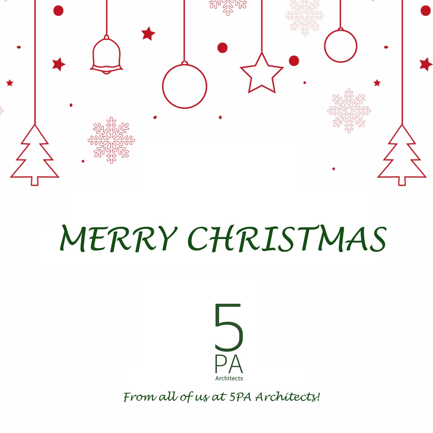 As the festive season is upon us, we at 5PA Architects would like to take a moment to express our heartfelt gratitude to all our clients, colleagues, associates and consultant teams for your trust, collaboration, and partnership throughout the year.
This year has been one of innovation, growth, and shared successes, and we couldn’t have achieved it without your support.
Your contributions have been instrumental in shaping the projects we deliver and the communities we impact.
As we look forward to the opportunities the new year will bring, we are excited to continue building together, leveraging creativity, insight, and collaboration to achieve extraordinary results.
We hope the holiday season brings you and your loved ones warmth and happiness.
#happynewyear #2025