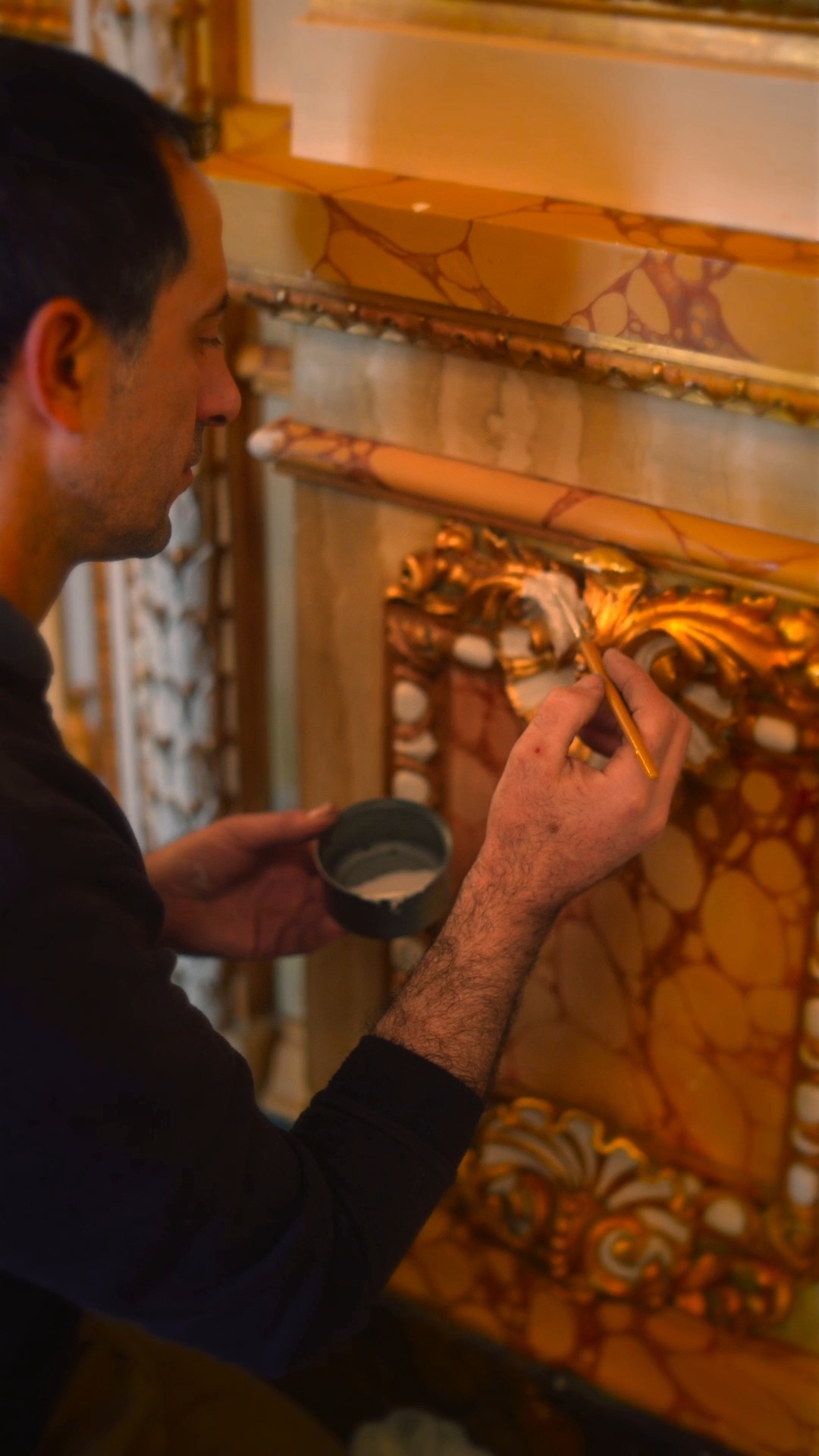 Every scuff and scratch on these walls is earned. Weddings, celebrations, hundreds of dancing feet - the ballroom lives and breathes and shows it. We wouldn't have it any other way, but once the last guest has left, Chris Micallef picks up his brush.
Our full-time restorer, he works on the details you'd never know needed attention - gold leaf to be re-laid, delicate moulding to repair. It's patient, meticulous work, done with the understanding that this beauty is meant to be used, not preserved behind glass.
#PalazzoParisio #Gardens #PalaceLife #visitpalazzoparisio #palazzoparisionaxxar