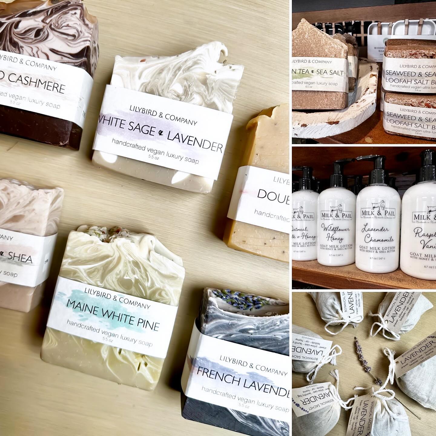 We are stocked with all natural body care products that you can feel good about using on yourself or gifting those you love. Made with natural products, in small batches, by hand.