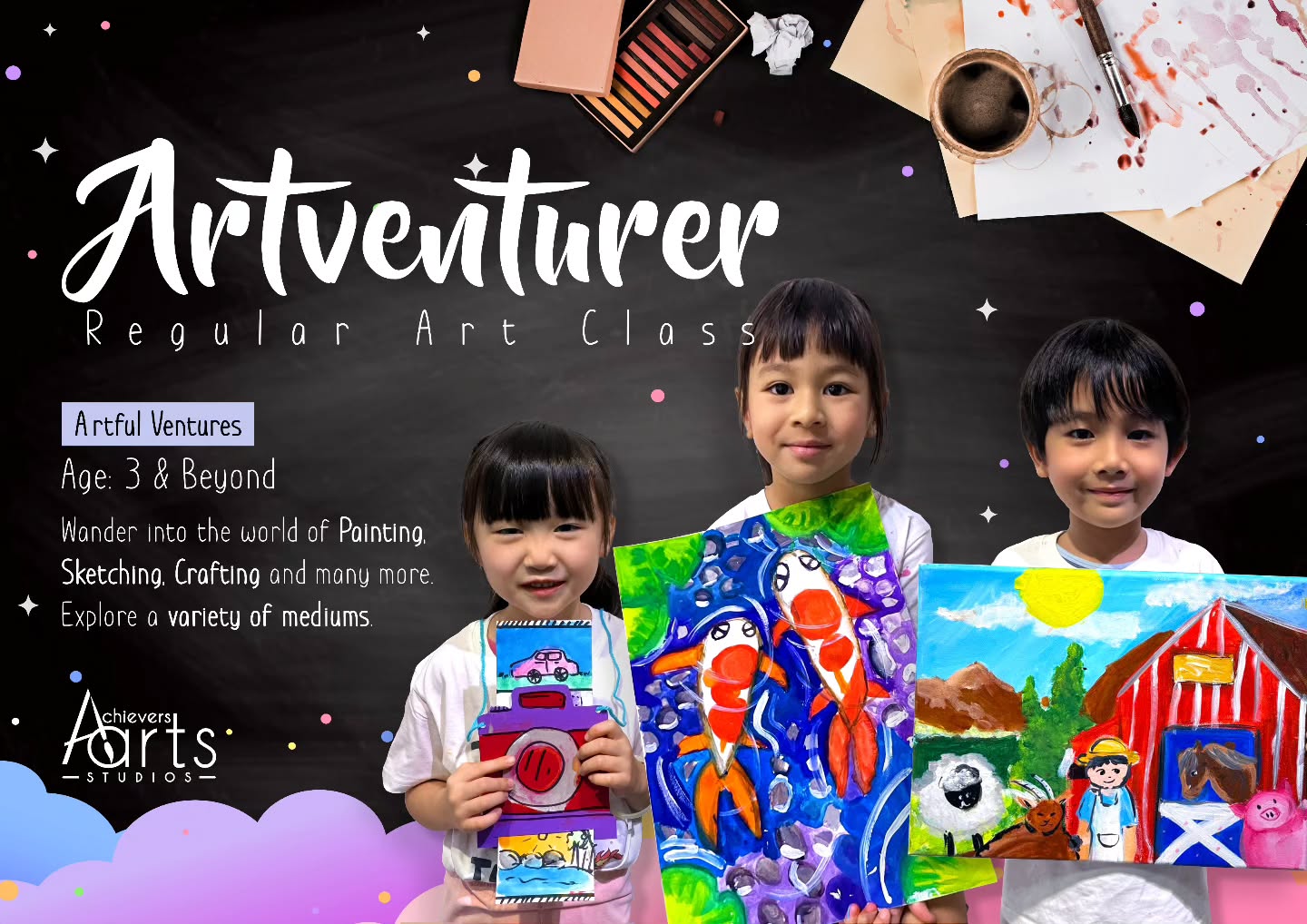 🎨 Discover Achievers Arts (Junior) Programmes ✨
At AA, we nurture creativity while offering programmes that suit different learning styles and goals:
🖌 Artventurer – exploring creativity through fun and discovery
🎨 Canvas Wizard – developing techniques and confidence with paints
🖍 Little Draws – a fun, quick class for kids who simply want to create and complete an artwork
🖌 DrawVinci – learning step by step to draw with clarity
Each class is thoughtfully designed to inspire young artists, encourage self-expression, and make learning art both meaningful and enjoyable.
Join us and let creativity grow—one masterpiece at a time ✨
