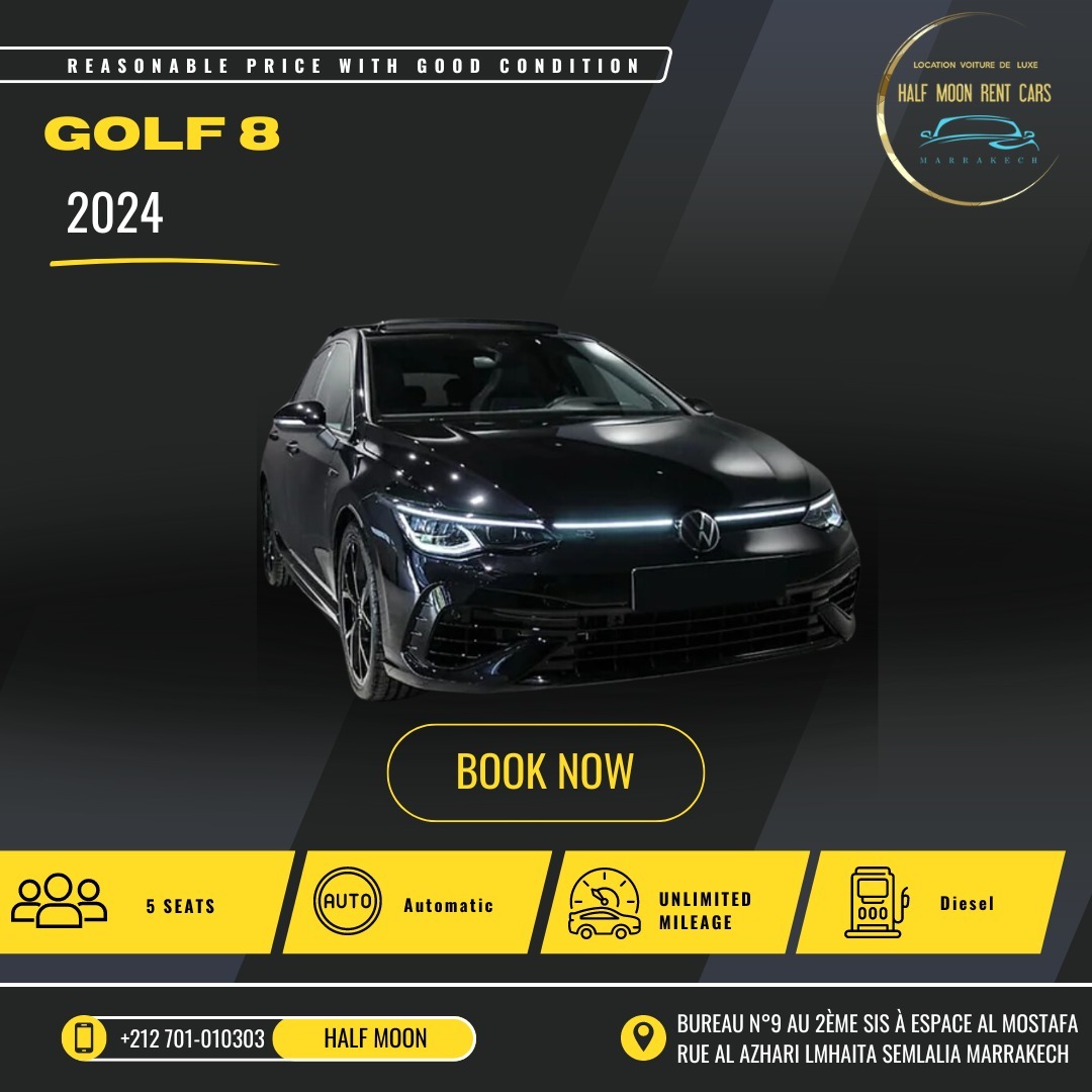 The 2024 Golf 8 blends sleek, modern design with advanced technology, offering a comfortable and dynamic driving experience synonymous with Volkswagen's reputation for quality and innovation.
✍️ WhatsApp : +212 701-010303
#NouvelleDimension #LuxurySUV #cars #morocco #marrakech #rentcar #carluxury #vacances #tourist #reservation #booking #rentcars #jamaaelfna #casablanca #tanger #marrakechmedina #voyage #travel #voituredeluxe #voiture #locationvoiture #locationvoituredeluxe #golf8