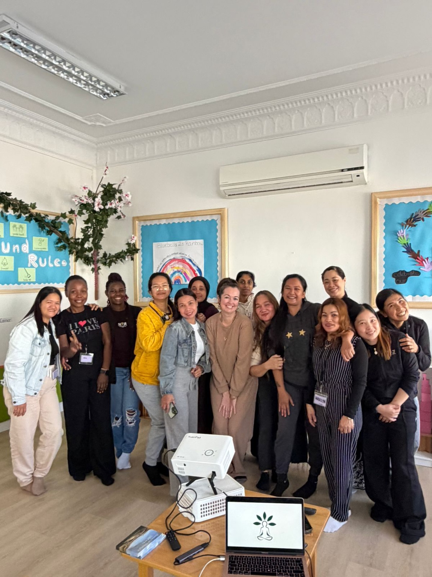 What an amazing bunch of ladies!
I LOVED doing a positive psychology and wellbeing session for this cohort of nannies as part of @lullabiesdxb and @thechildunplugged creation - ‘The Early Years Collective’ Nanny Training course.
The setting for the training is also perfect. An award winning Montessori nursery @littlelandnursery - the energy of the place is just lovely and a beautiful place for little ones. I smile as soon as I reach the door.
These ladies look after tiny babies, the family, the home…and this session was a reminder on how to make sure they also put themselves on the ‘look after’ list.
Thank you for having me in, Lisa and Hannah, to work with the ladies. Thank you to all the ladies, who were so welcoming, vulnerable and engaged 💚
If you have a baby on the way or young family, I would totally recommend this comprehensive training from Lisa, for your nanny. Lisa has so many qualifications and skills I can’t even list them here 🤭 not to mention a giant heart 💚
#wellbeingforall #positivepsychology #greenheartwellbeing #positivepsychologycoaching earlyyearscollectivedxb