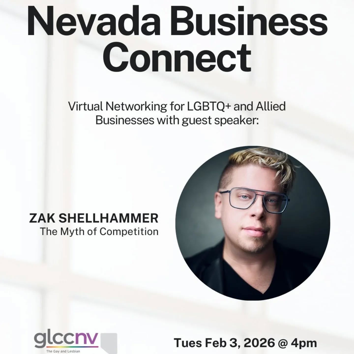 I'm speaking about the myth of competition tomorrow during GLCCNV's Nevada Business Connect. Break the mold with your authenticity and figure out how to quiet all the comparison. See you there! Sign up at GLCCNV.org #business #authenticity #brandstory #zakunscripted