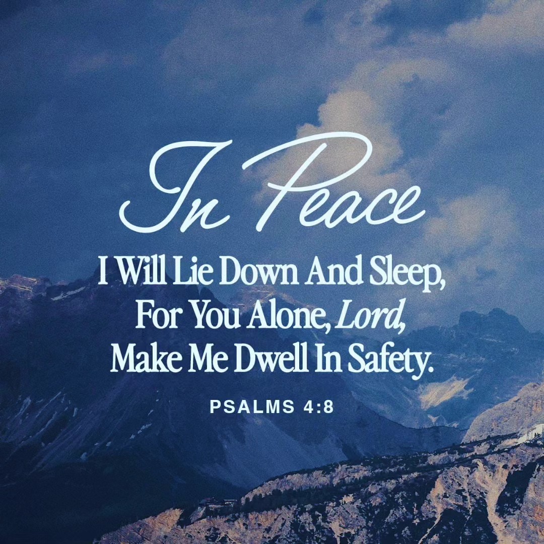 When I hear the word 'peace', my mind often jumps to the phrase "pray for the peace of Jerusalem." It's a command to the world, never more needed than now. Not just in Israel and Gaza, there are too many places in the world where people cannot claim or trust in the truth of Psalm 4:8, they cannot lie down and sleep in peace, because they do not dwell in safety. So LORD, I beg: be LORD in those places and bring your people of all nations and faiths... PEACE.